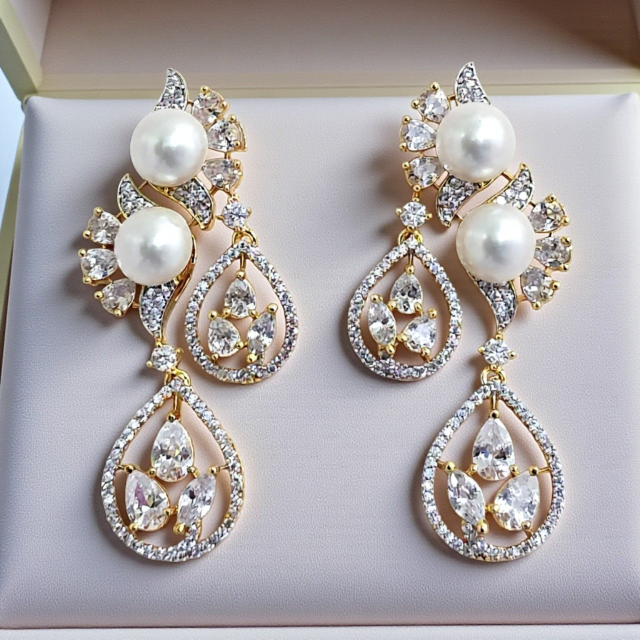 439576 American Diamond Earrings for Women – Sparkling CZ Stud/Drop Earrings | Elegant Party & Daily Wear Jewellery With Rhodium 2 Tone Plating