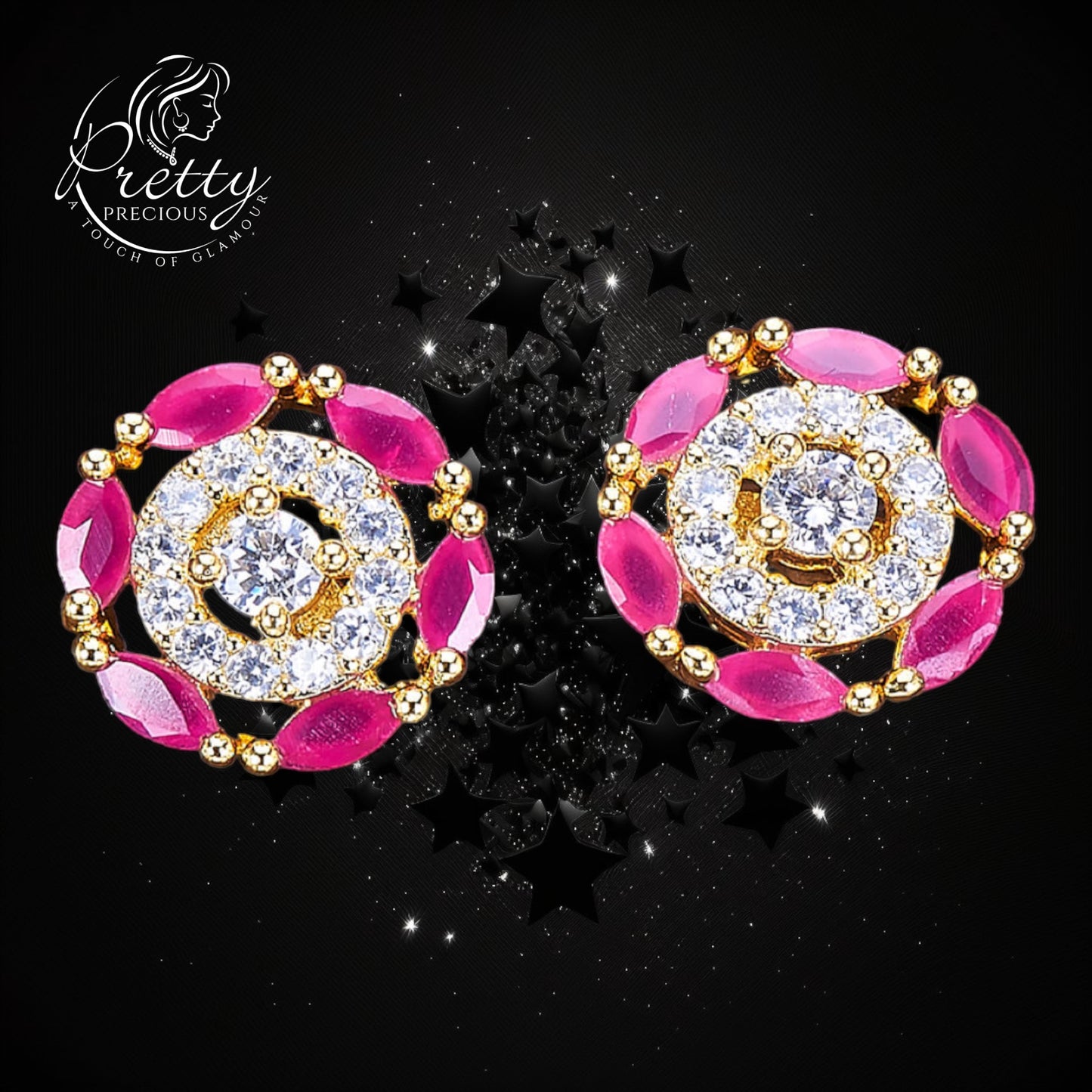 423572 Cubic Zirconia Delicate Tops With Gold Plating