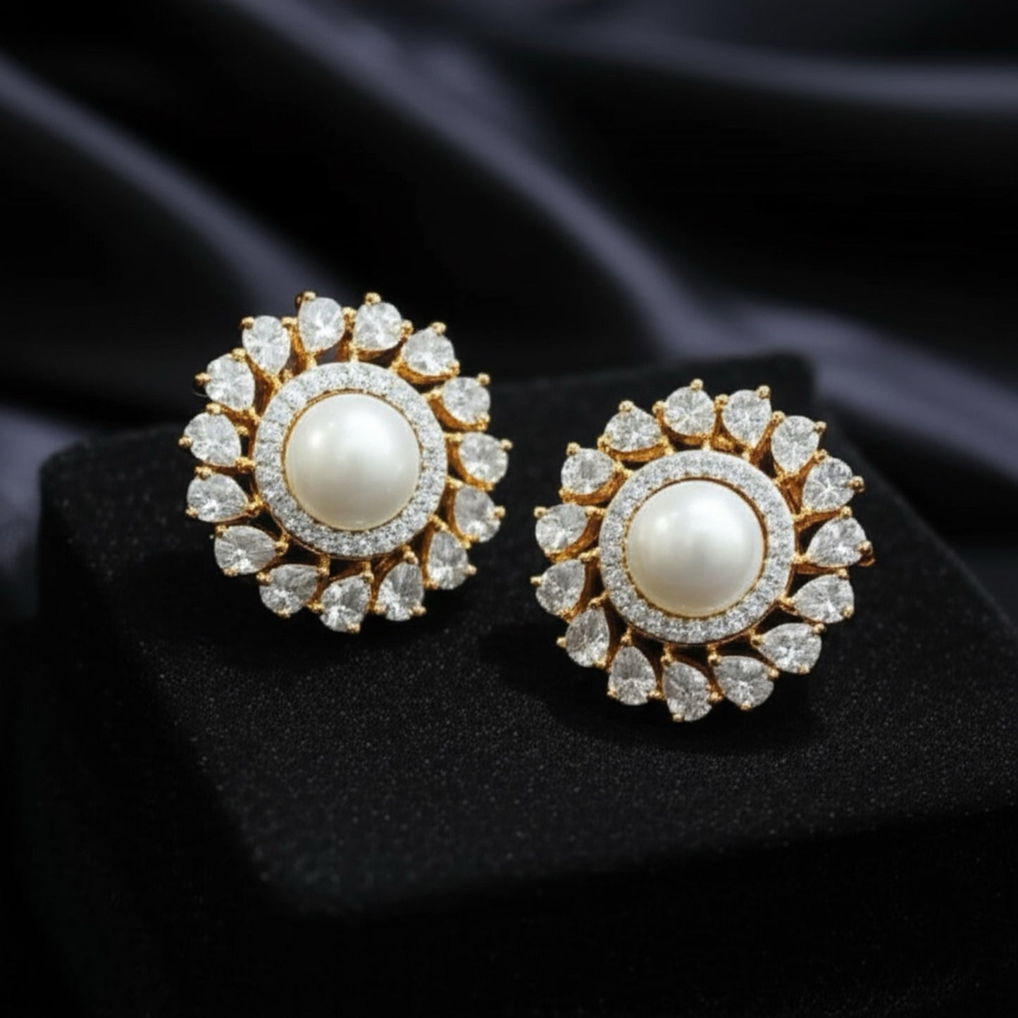 92409-ER CZ Earring With Gold/Rhodium Plating