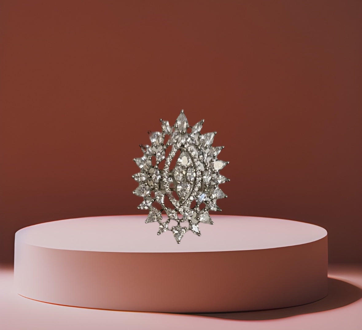 435364 Cz Adjustable Ring Silver