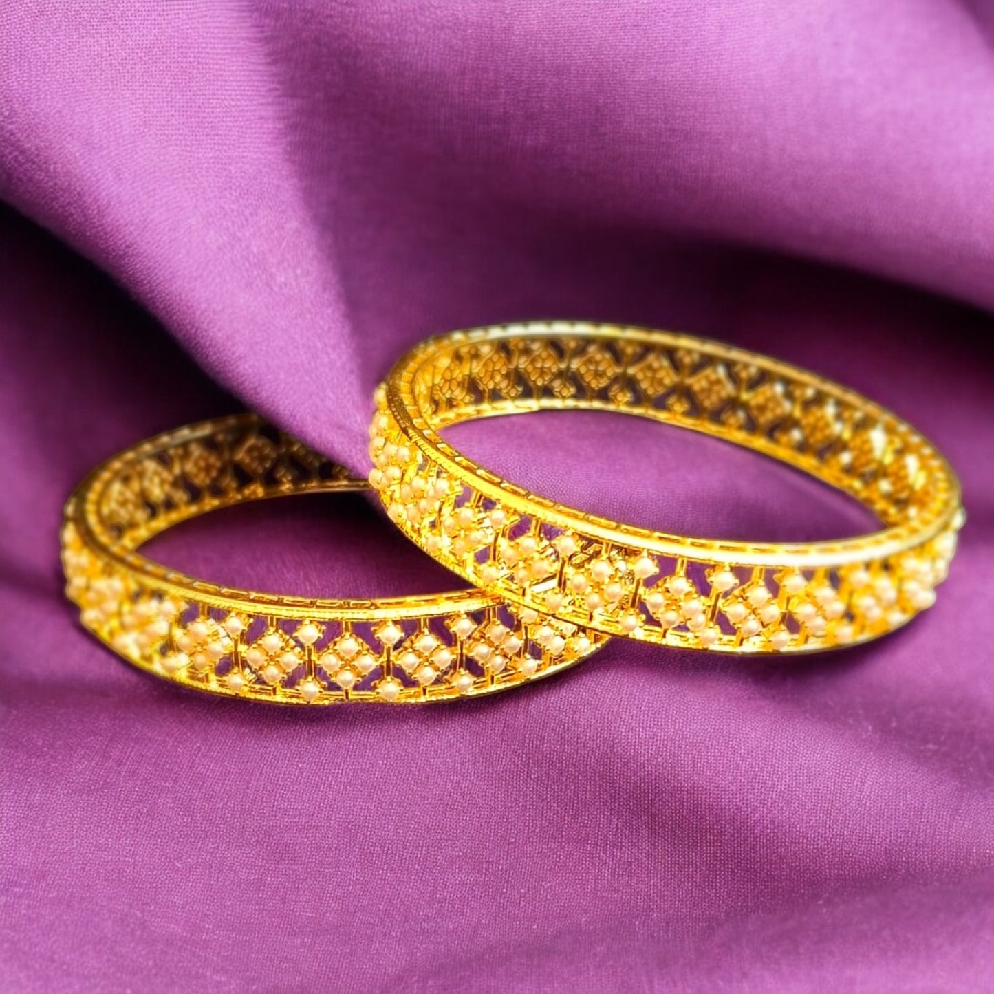 433871 Cz Bangles With Gold Plating-Size 2.6 (Moti)