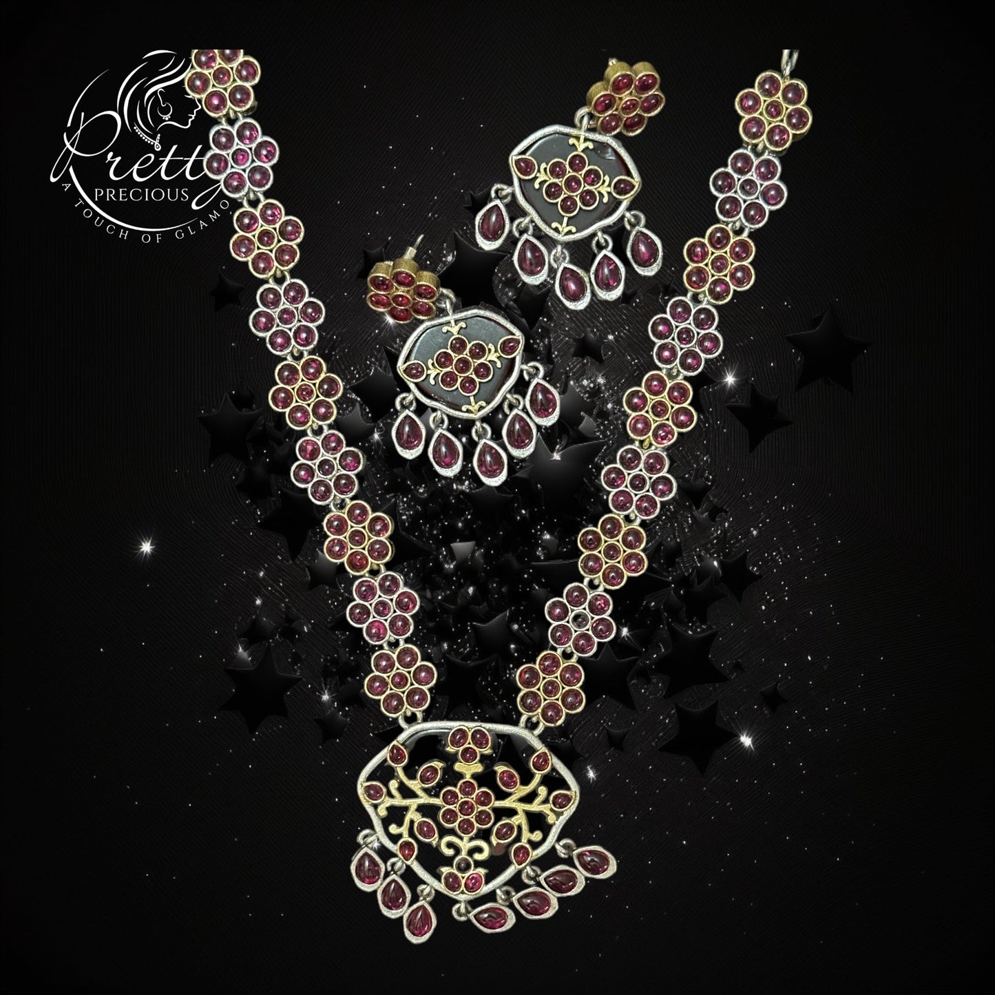 805148 Trendy Necklace With Oxidised Plating