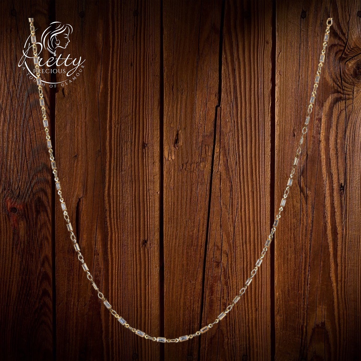 427471 Cubic Zirconia Delicate Chain With Rhodium Gold Plating