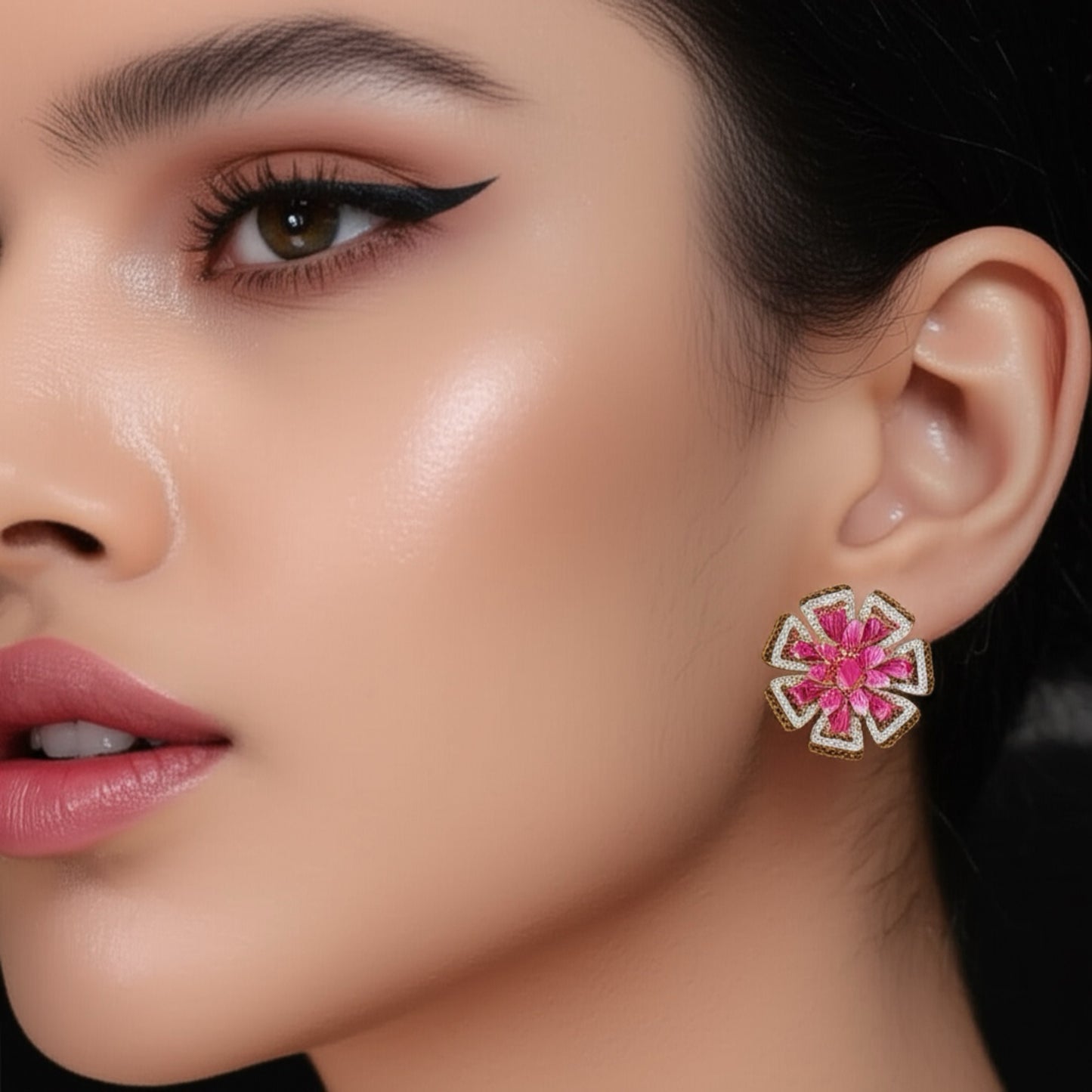 422523 American Diamond Classic Tops With 2 Tone Plating-Ruby