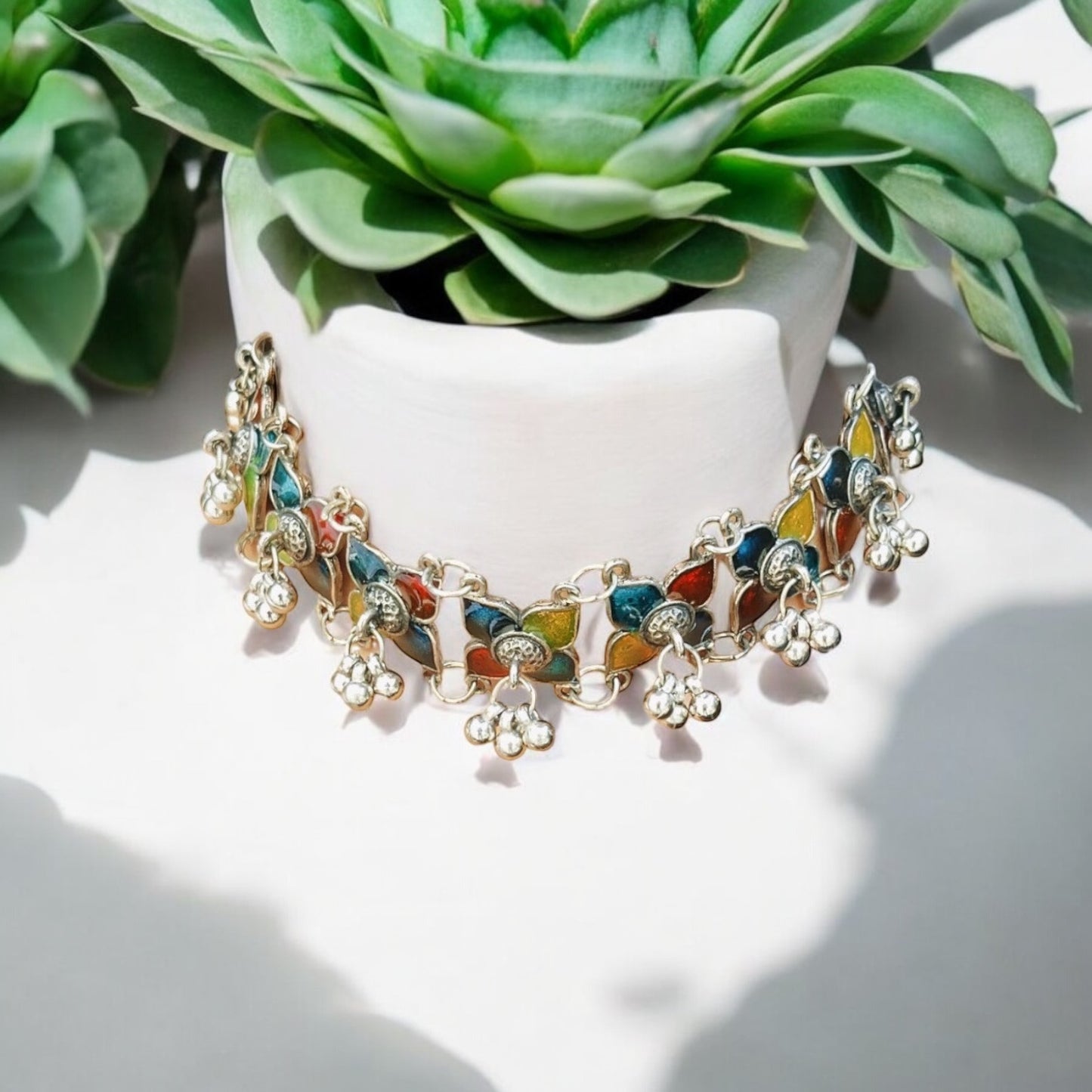 92999-NSO Classic Necklace With Oxidised Plating-Multi