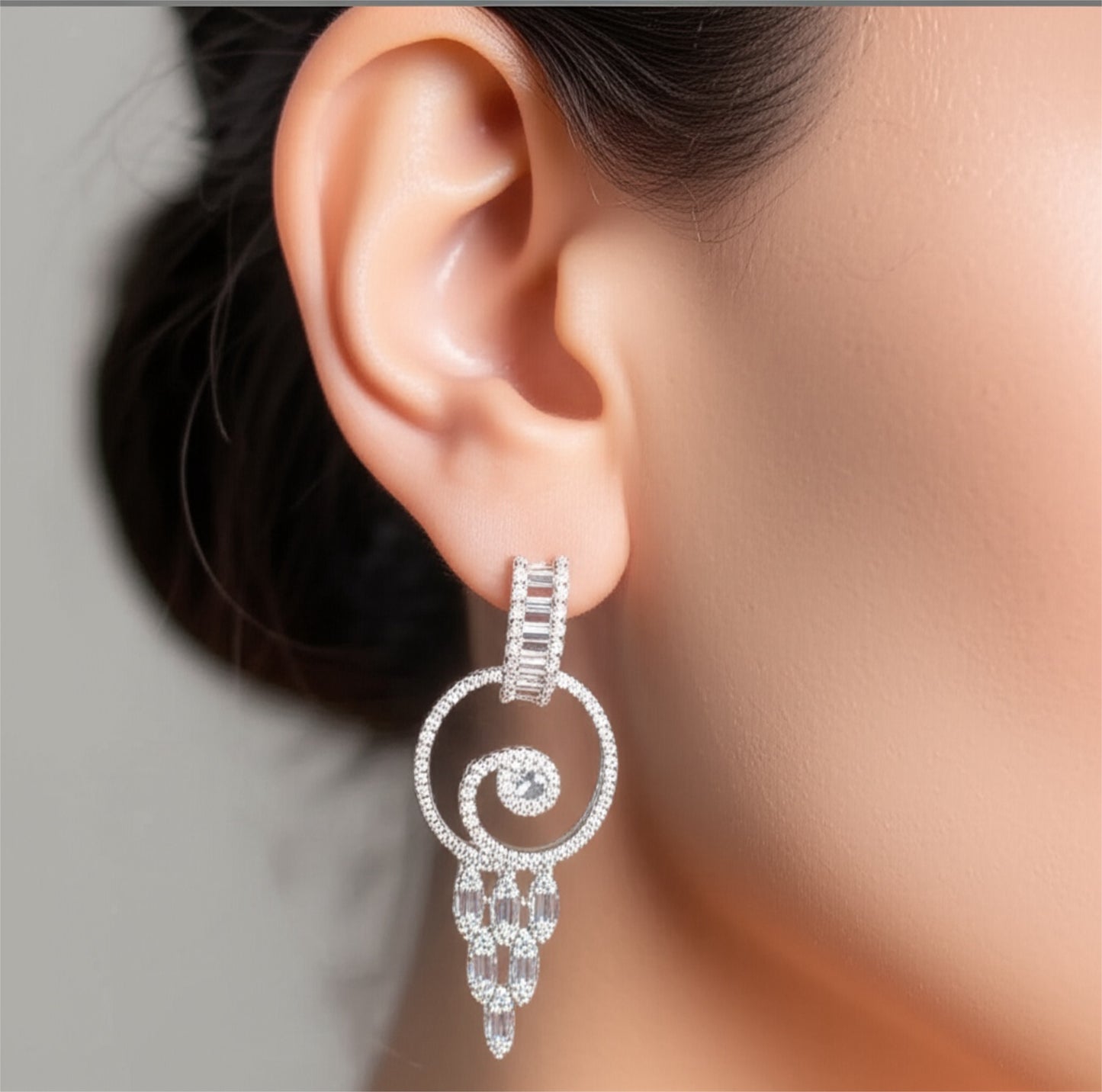 435020 Earring With Rhodium Plating-Silver