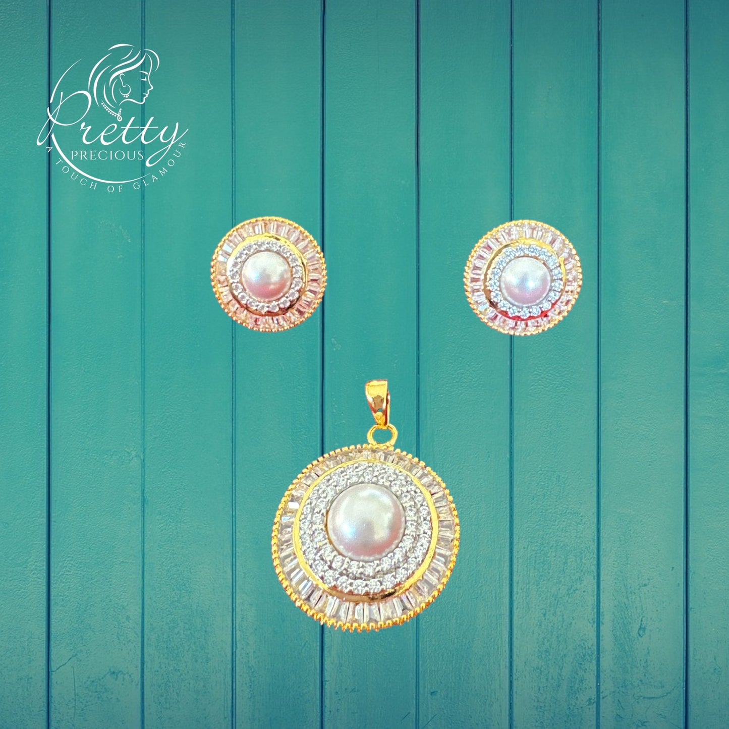 427038 Cz Moti Pendant Set