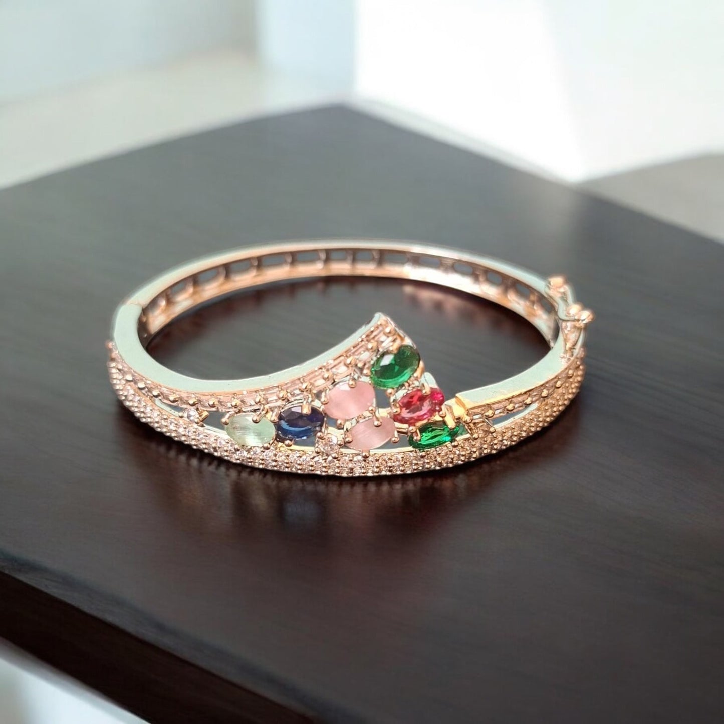 92109-KD Cubic Zirconia Classic Kada With Rhodium Plating-Multi