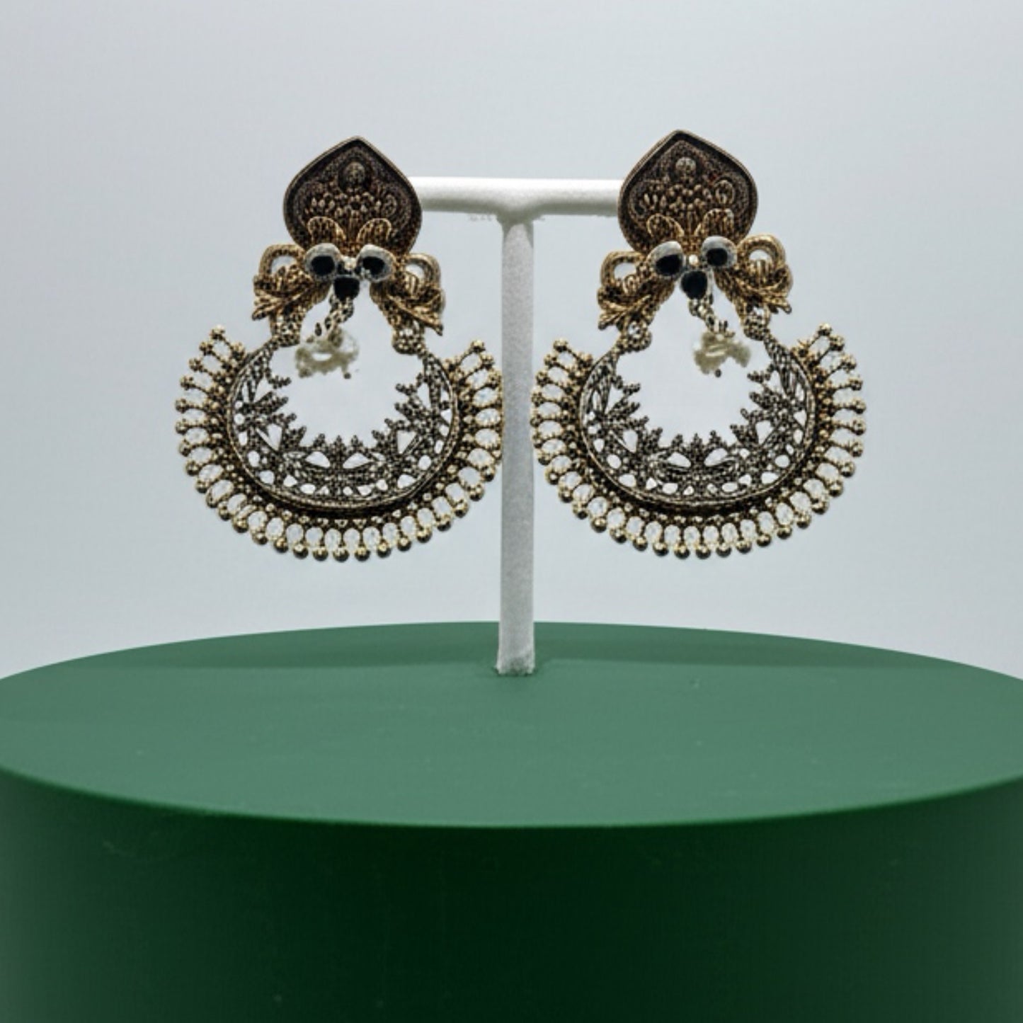 808654 Pretty Precious Fashion Oxidised Silver Stylish Party Wear Earrings for Women and Girls