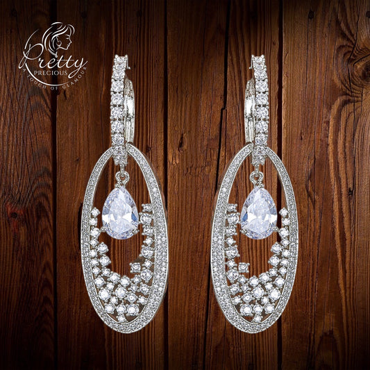 424946 Cubic Zirconia Classic Bali With Rhodium Plating