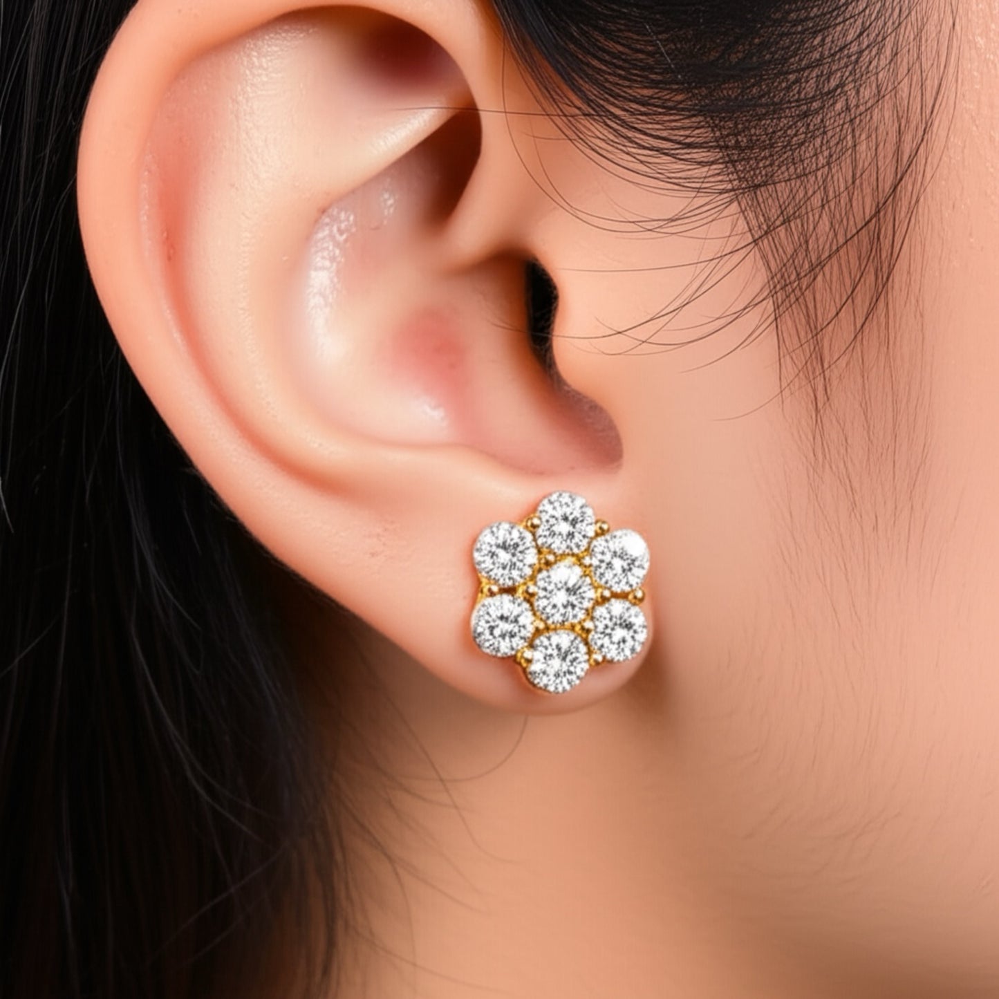 427472 Cubic Zirconia Delicate Tops With Gold Plating