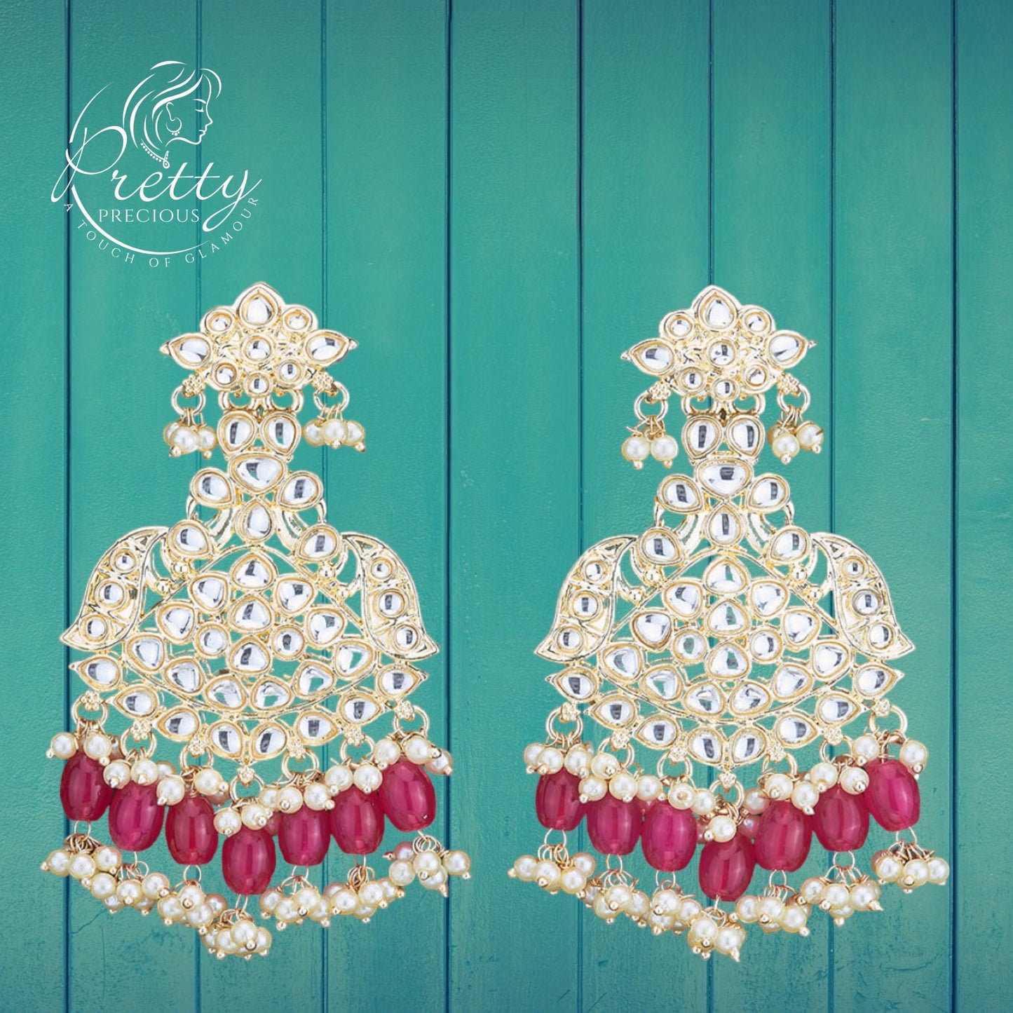 109896 Indo Western Beads Earring With Gold Plating-Rani