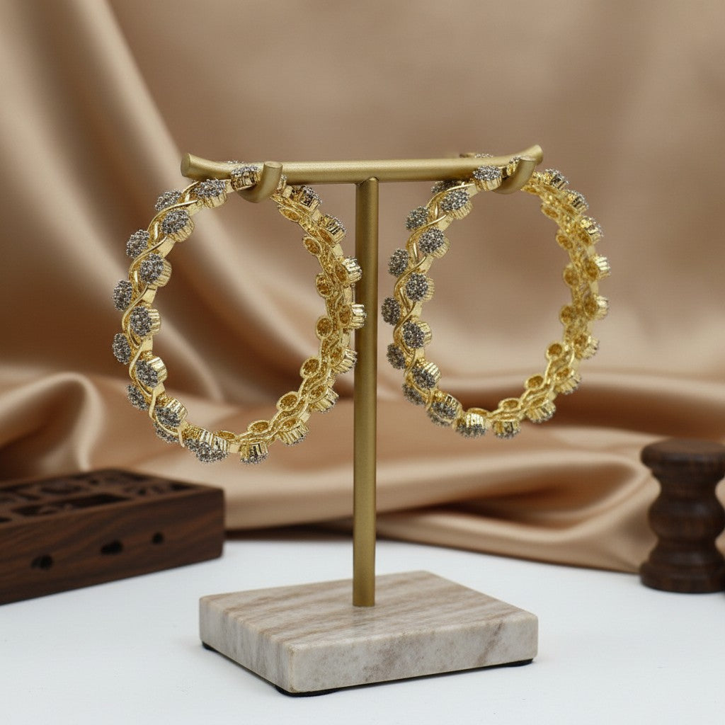 1591 Women’s American Diamond Bangles – Elegant and Stylish Daily & Party Wear Jewellery With 2 Tone Plating-Size 2.8