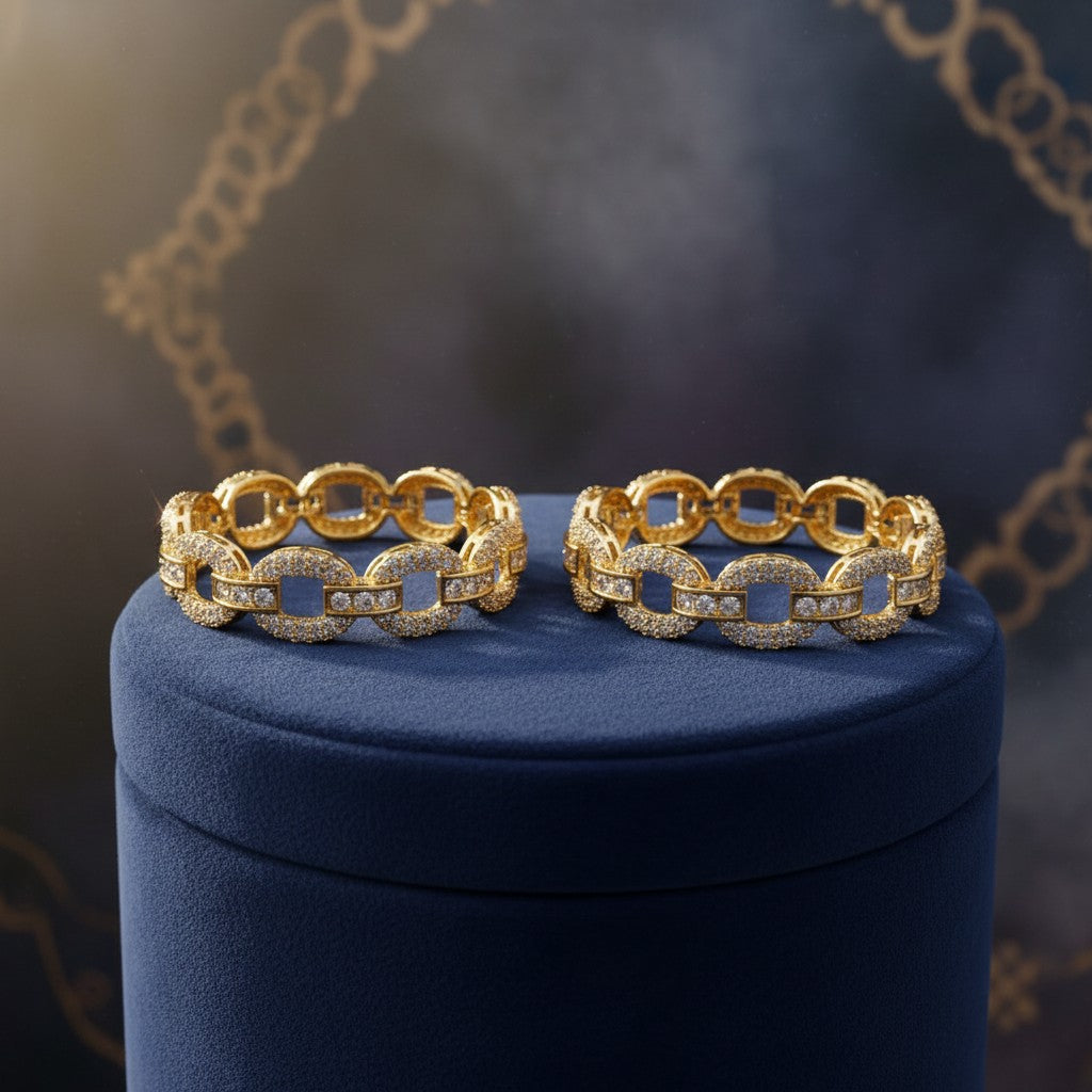 1592 Women’s American Diamond Bangles – Elegant and Stylish Daily & Party Wear Jewellery With 2 Tone Plating-Size 2.6