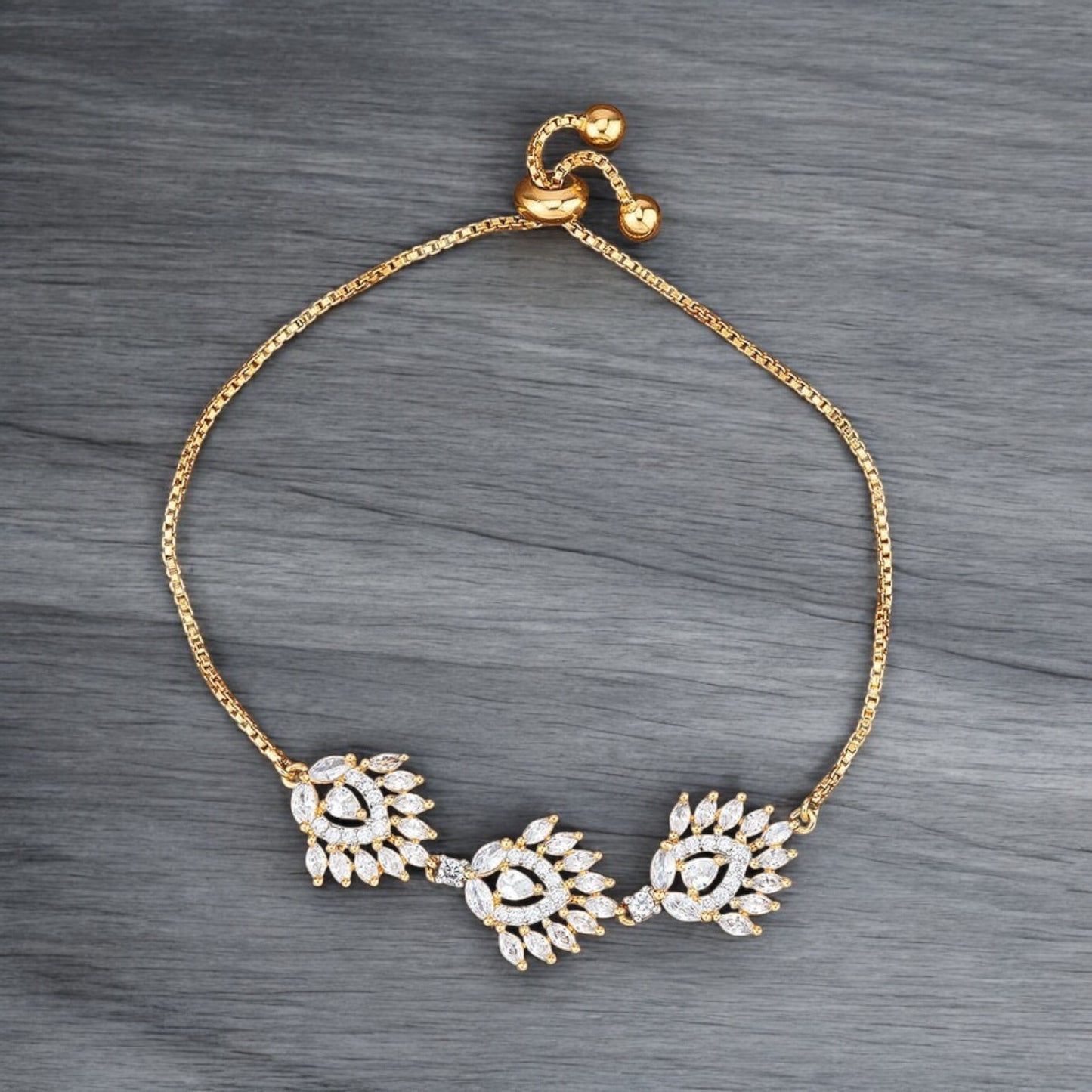 418851 Adjustable Bracelet With 2 Tone Plating-White