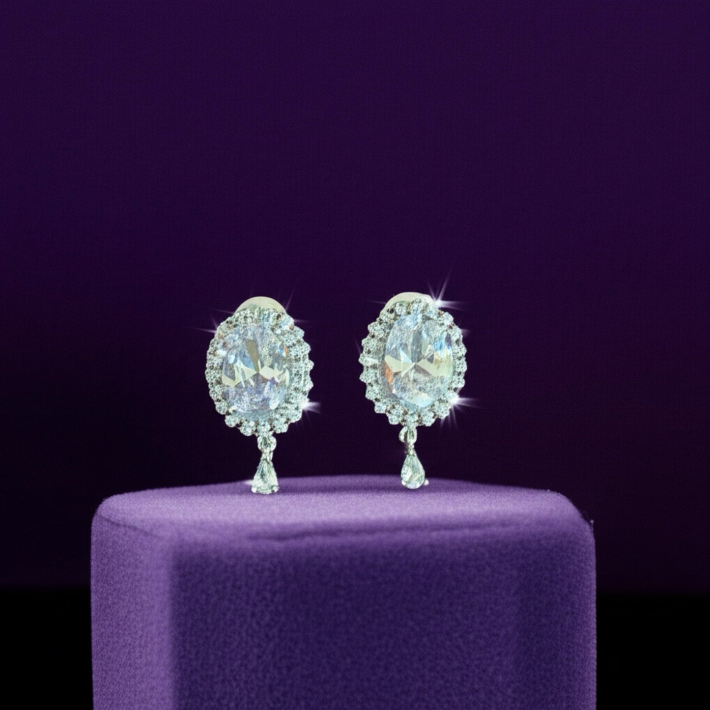 93109-ER CZ Earring With Gold/Rhodium Plating