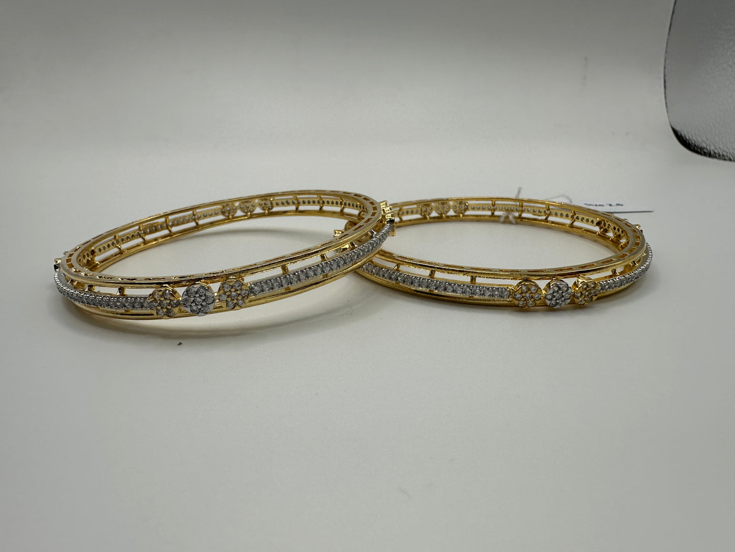 1007 Cz Classic Bangles-Size 2.6- Two Tone