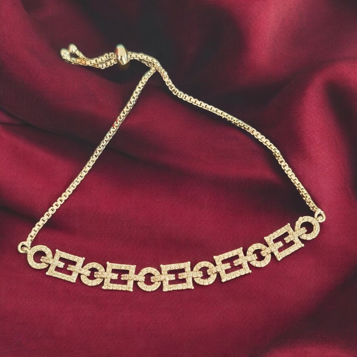 92759-BR Adjustable Bracelet With Rhodium Plating