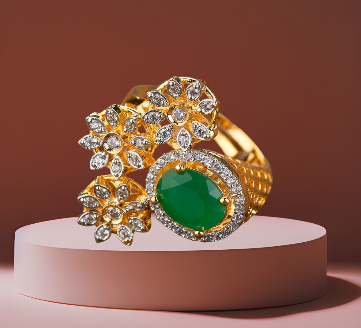 430957-Finger Ring-AD-Green