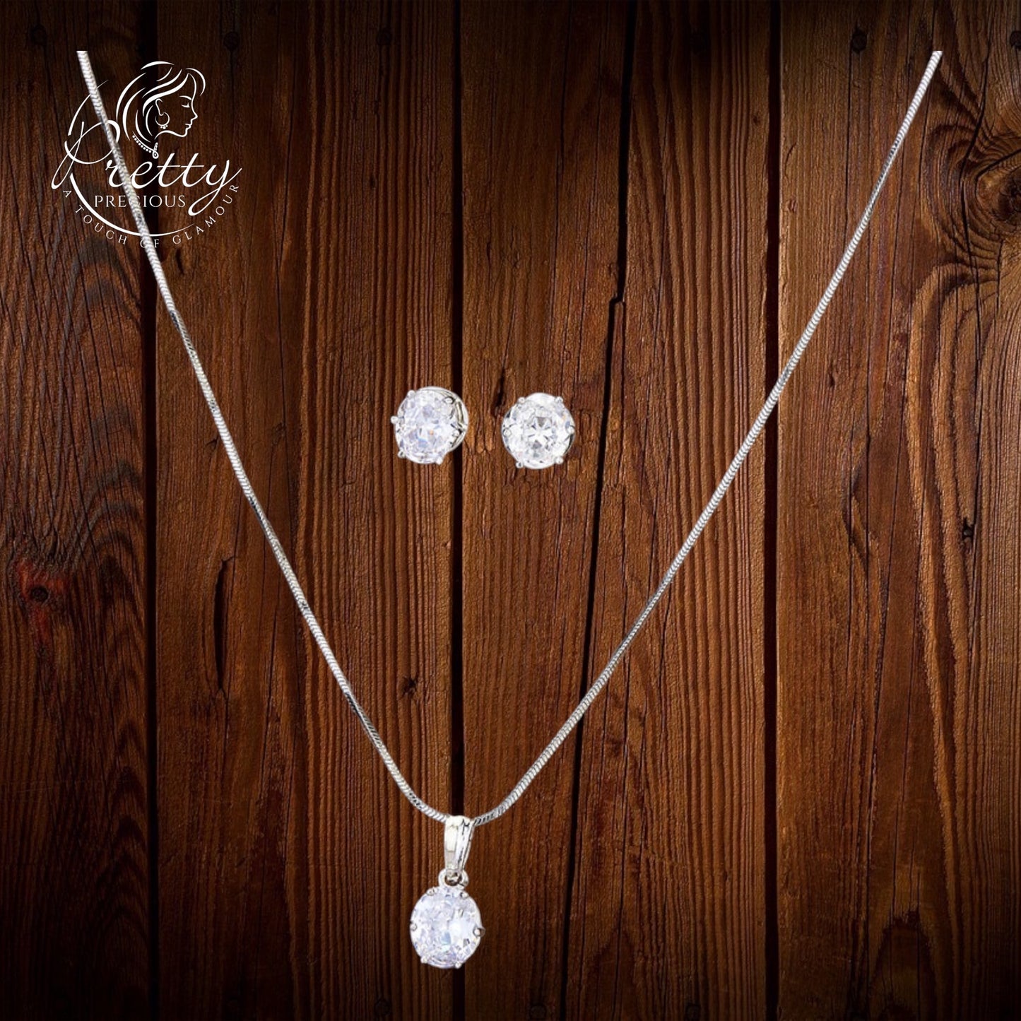 425323 Cubic Zirconia Delicate Pendant Set With Rhodium Plating