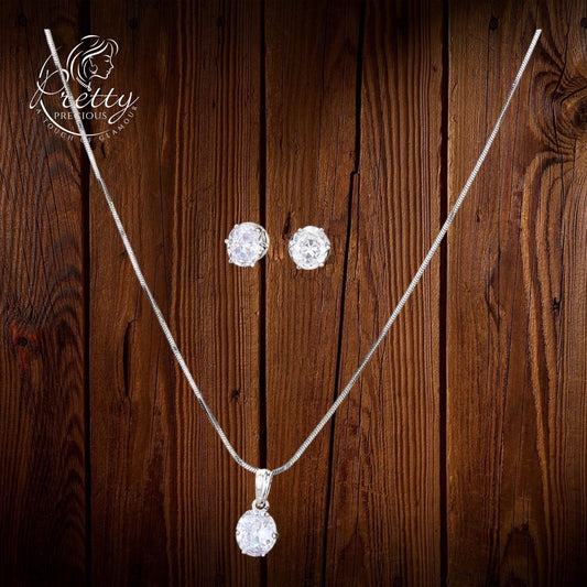 425323 Cubic Zirconia Delicate Pendant Set With Rhodium Plating
