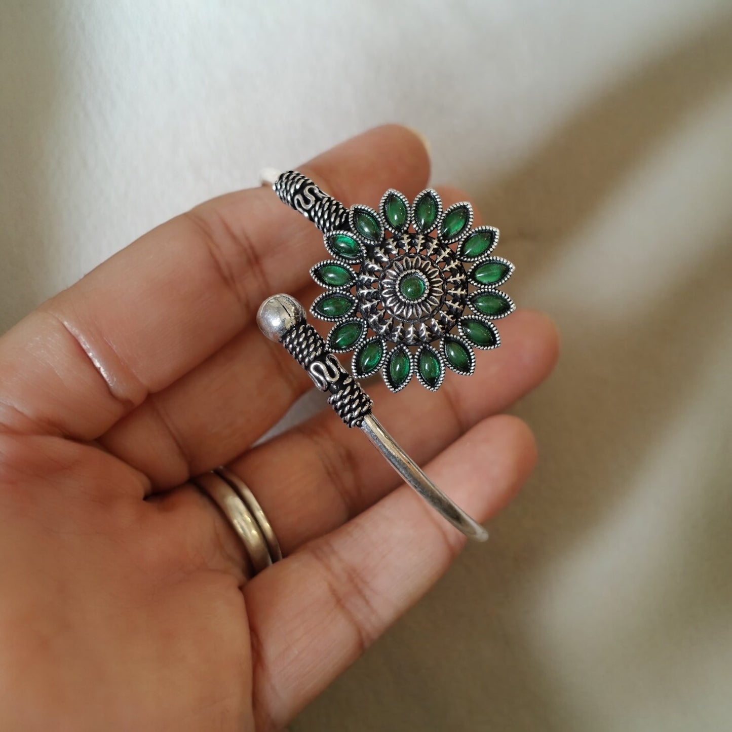 91509-BRO Classic Kada With Oxidised Plating-Green