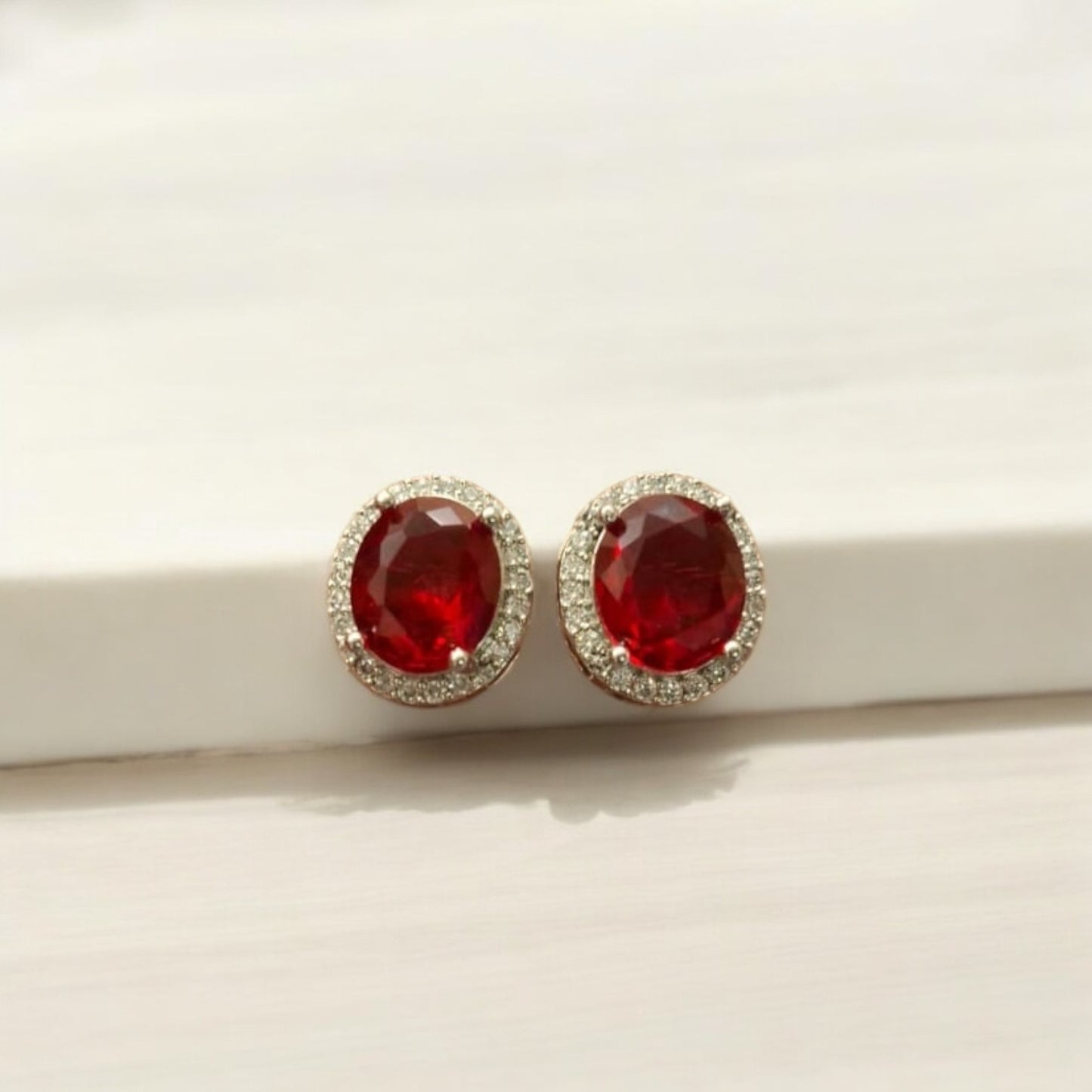 5046 CZ Earring With Gold/Rhodium Plating