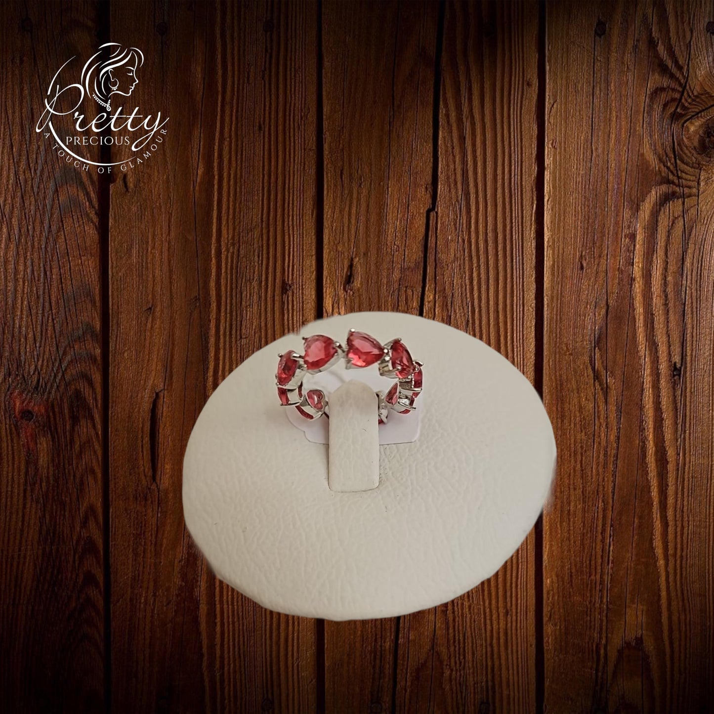 92109-RN Cz Adjustable Ring Ruby