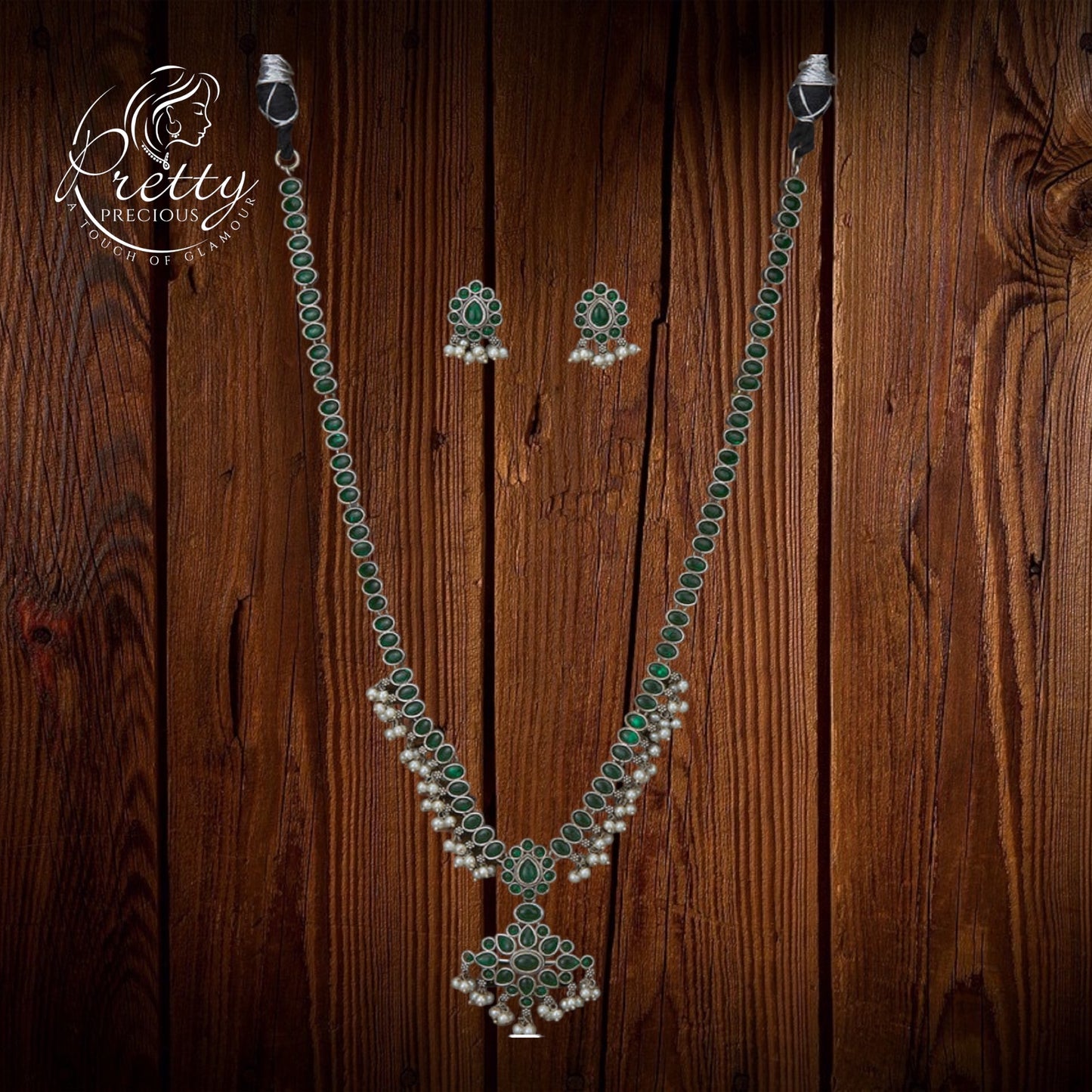 804105 Long Necklace With Oxidised Plating