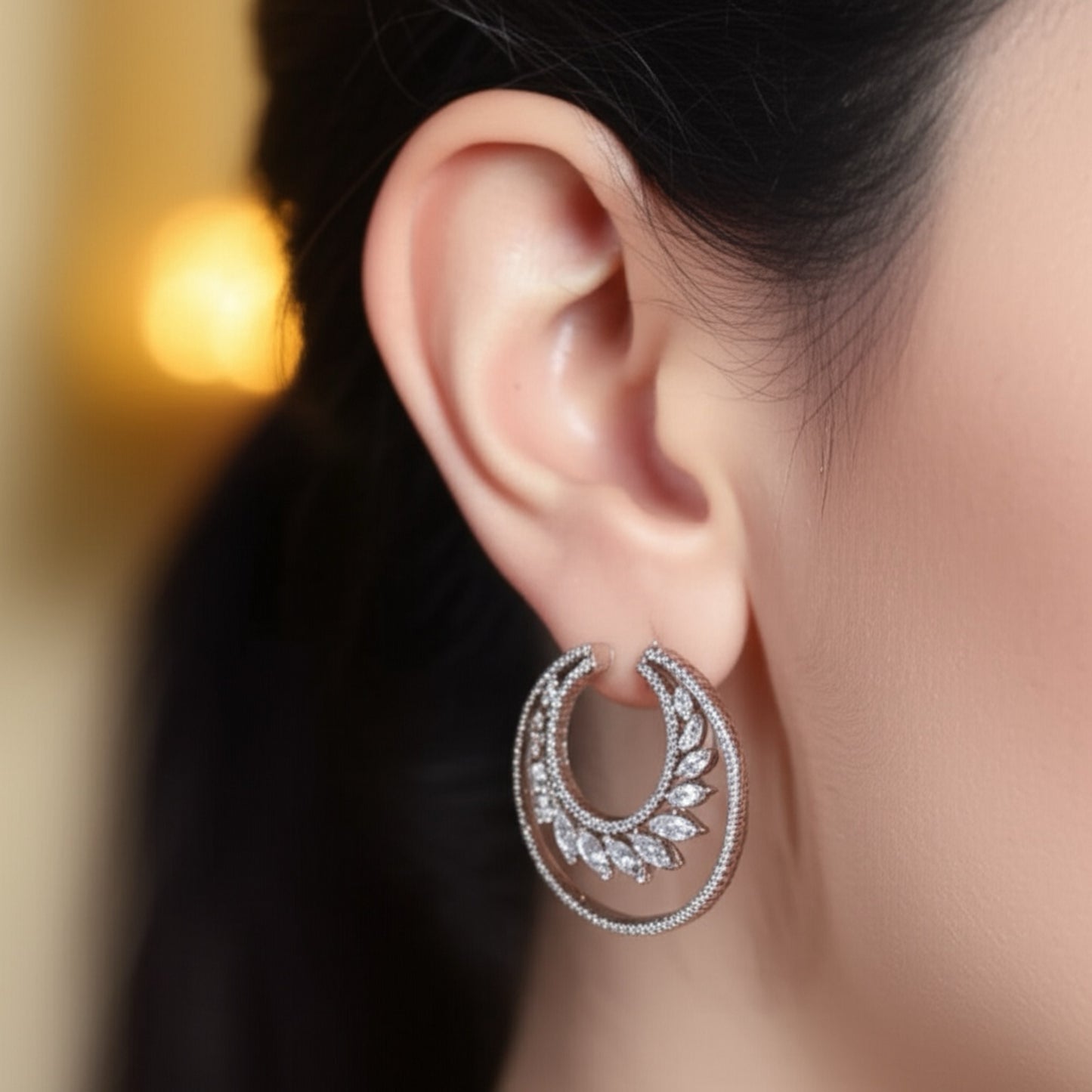 432406 Earring With Rhodium Plating-White