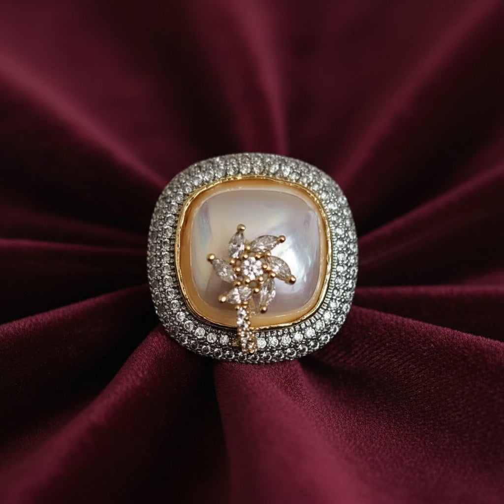 91859 RN Cz Adjustable Ring Moti