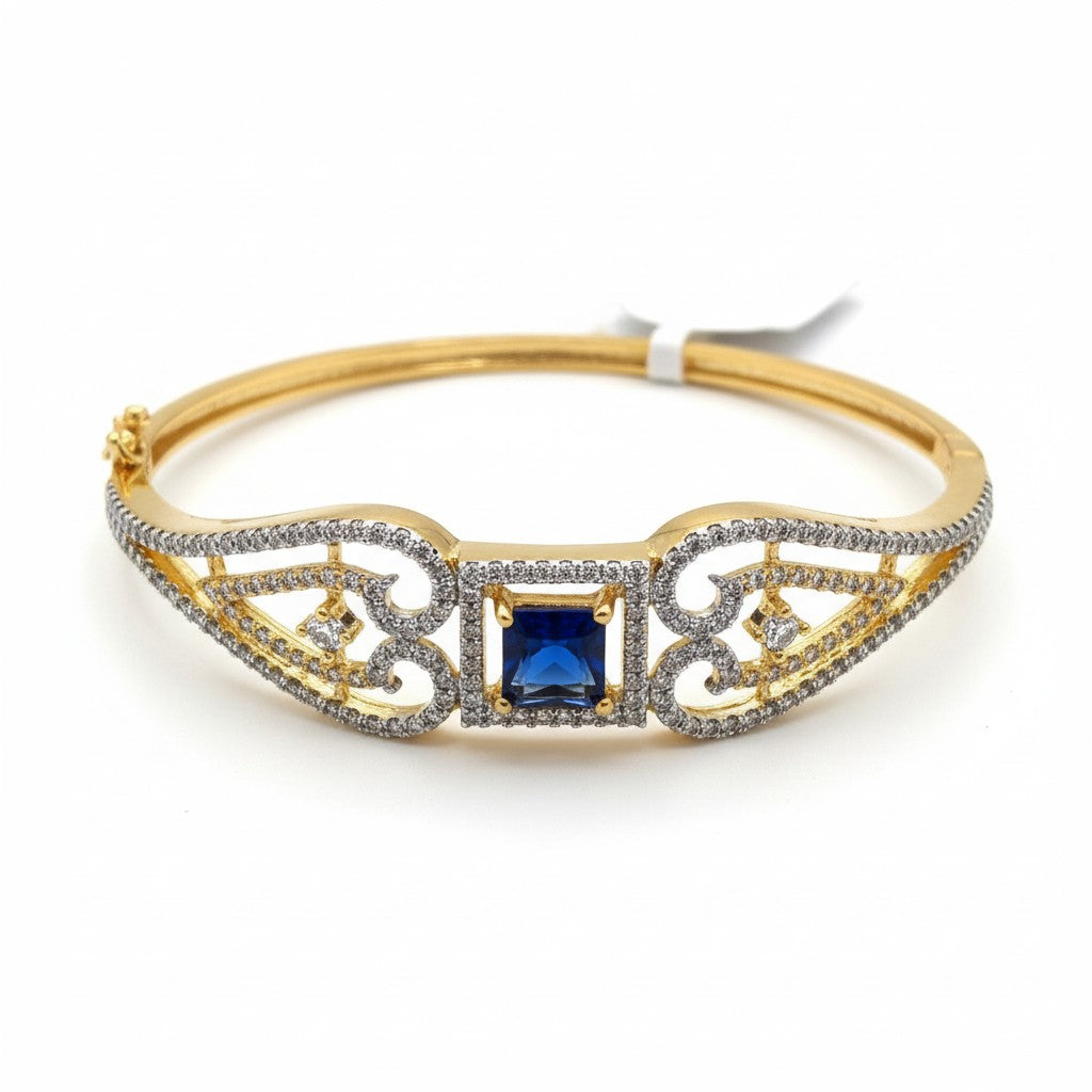 428049 Cubic Zirconia Classic Kada With Gold Plating-Blue
