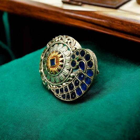 807624 Ring With Oxidised Plating Blue