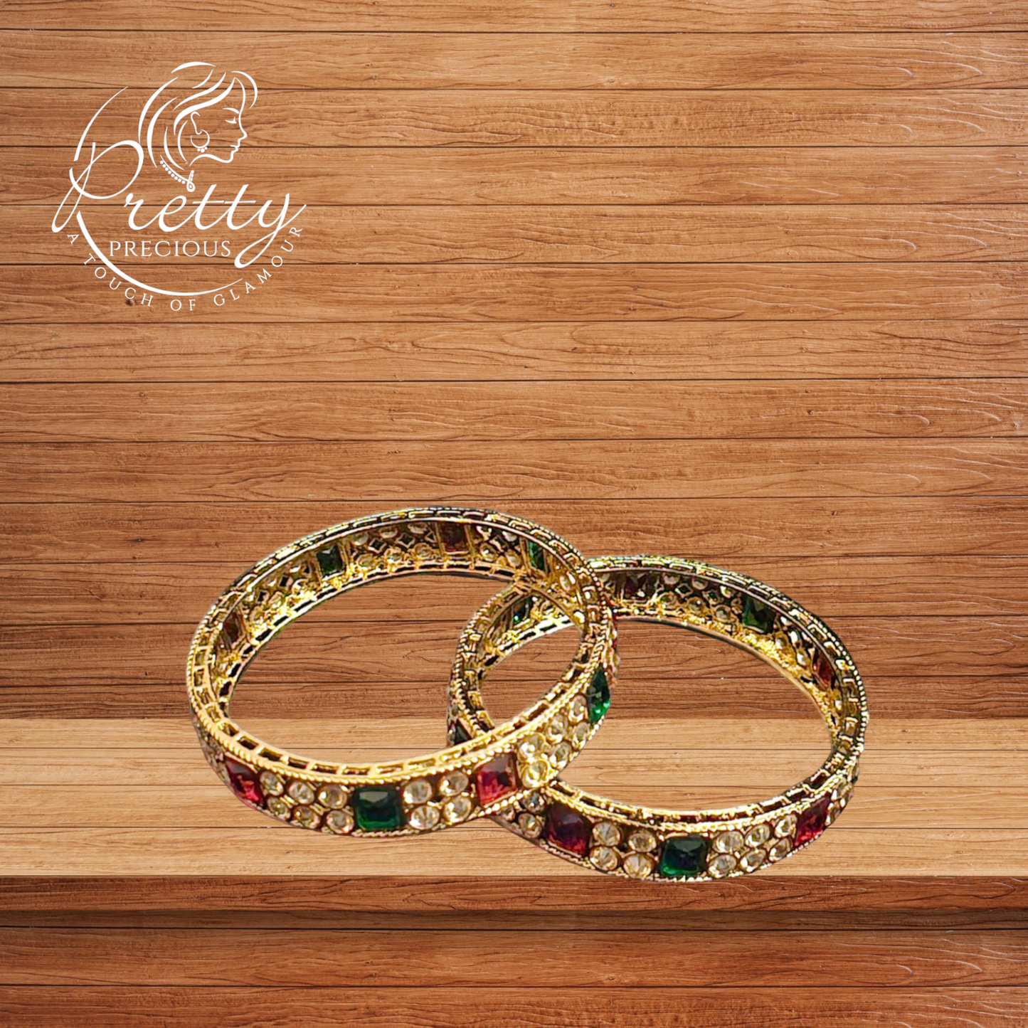 214635 Antique Reverse Ad Bangles With Mehndi Plating-Size 2.4