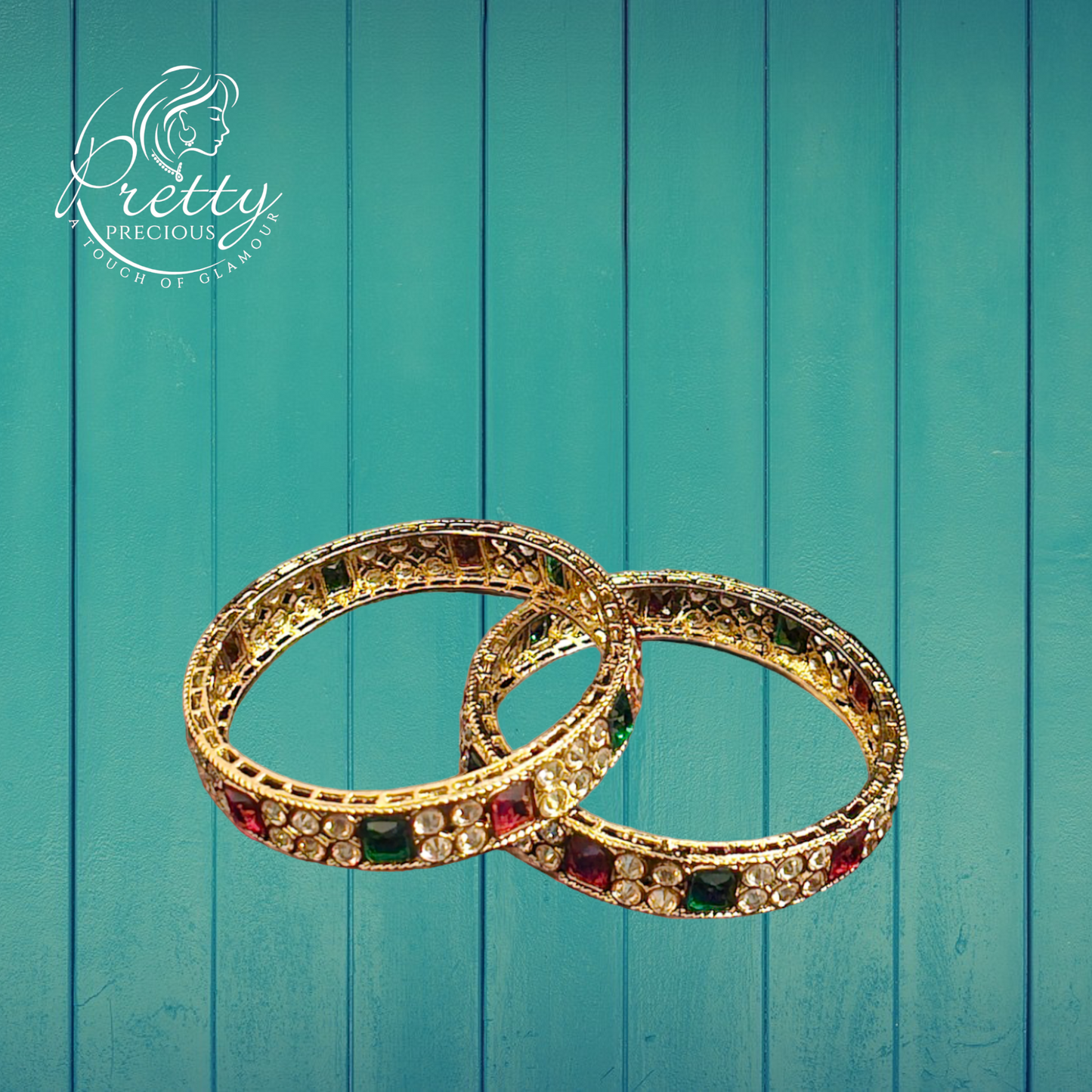 214635 Antique Reverse Ad Bangles With Mehndi Plating-Size 2.4