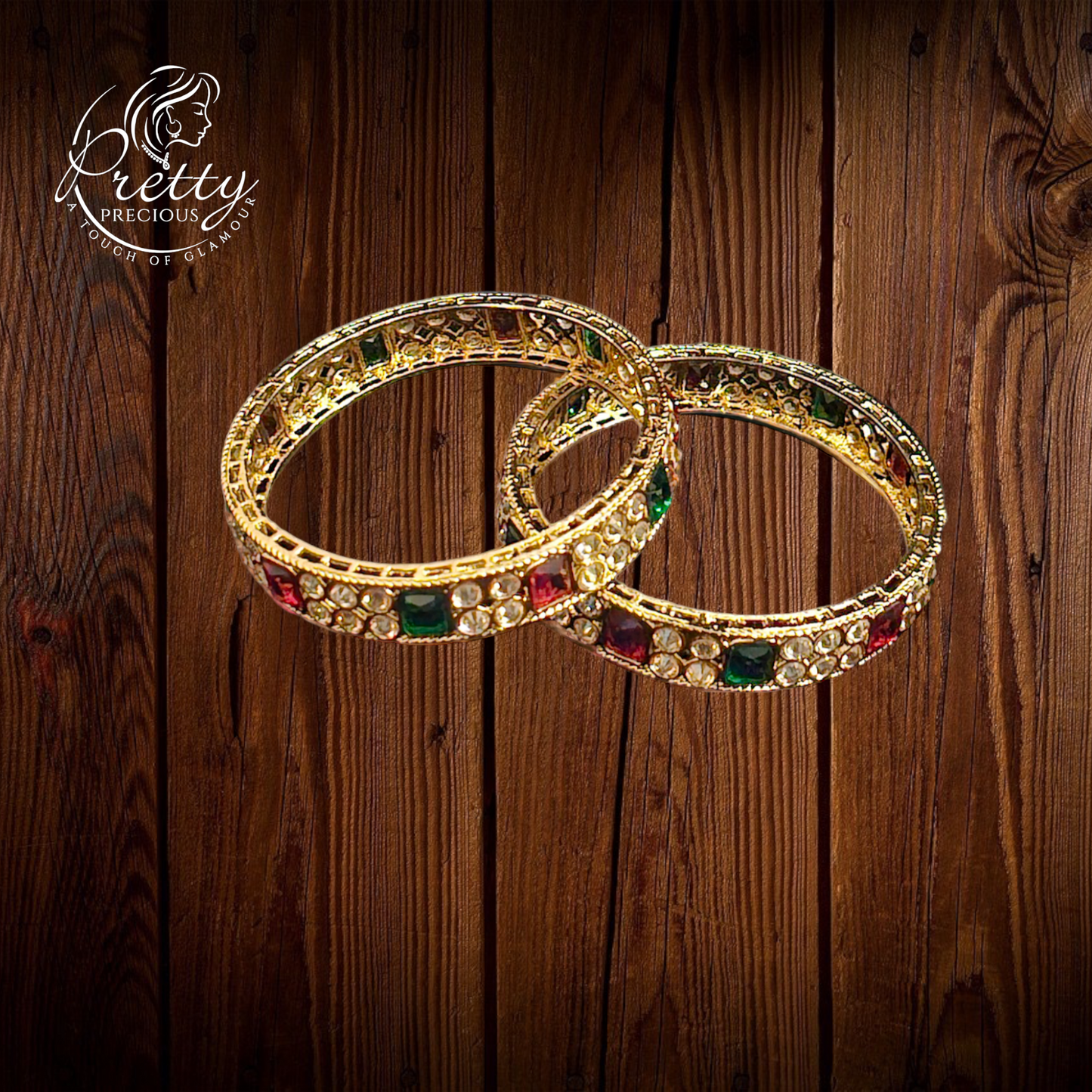 214635 Antique Reverse Ad Bangles With Mehndi Plating-Size 2.4