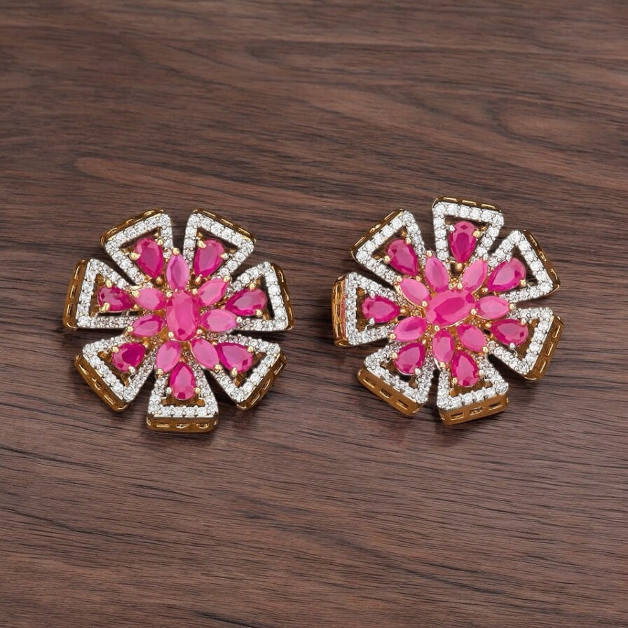 422523 American Diamond Classic Tops With 2 Tone Plating-Ruby