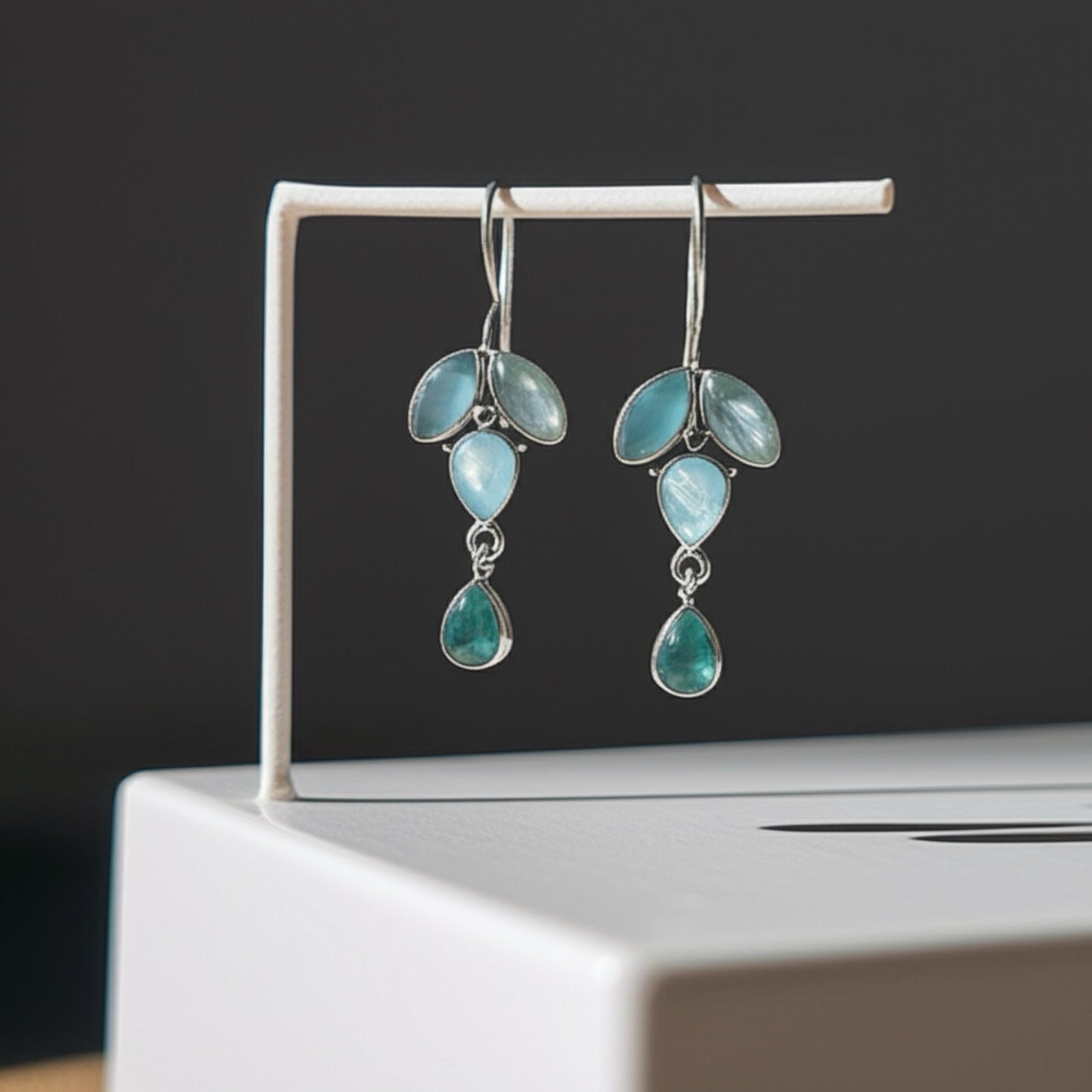 91999-ERO Pretty Precious Fashion Oxidised Silver Stylish Party Wear Earrings for Women and Girls-Mint