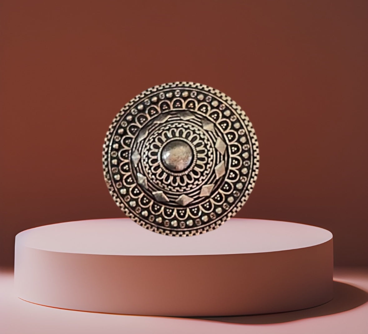 9809-RNO Ring With Oxidised Plating-Design 3