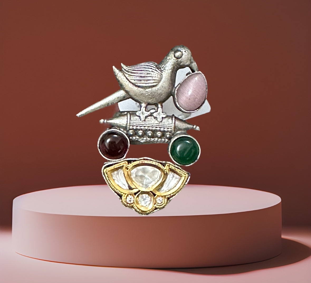 804645  Ring With Oxidised Plating