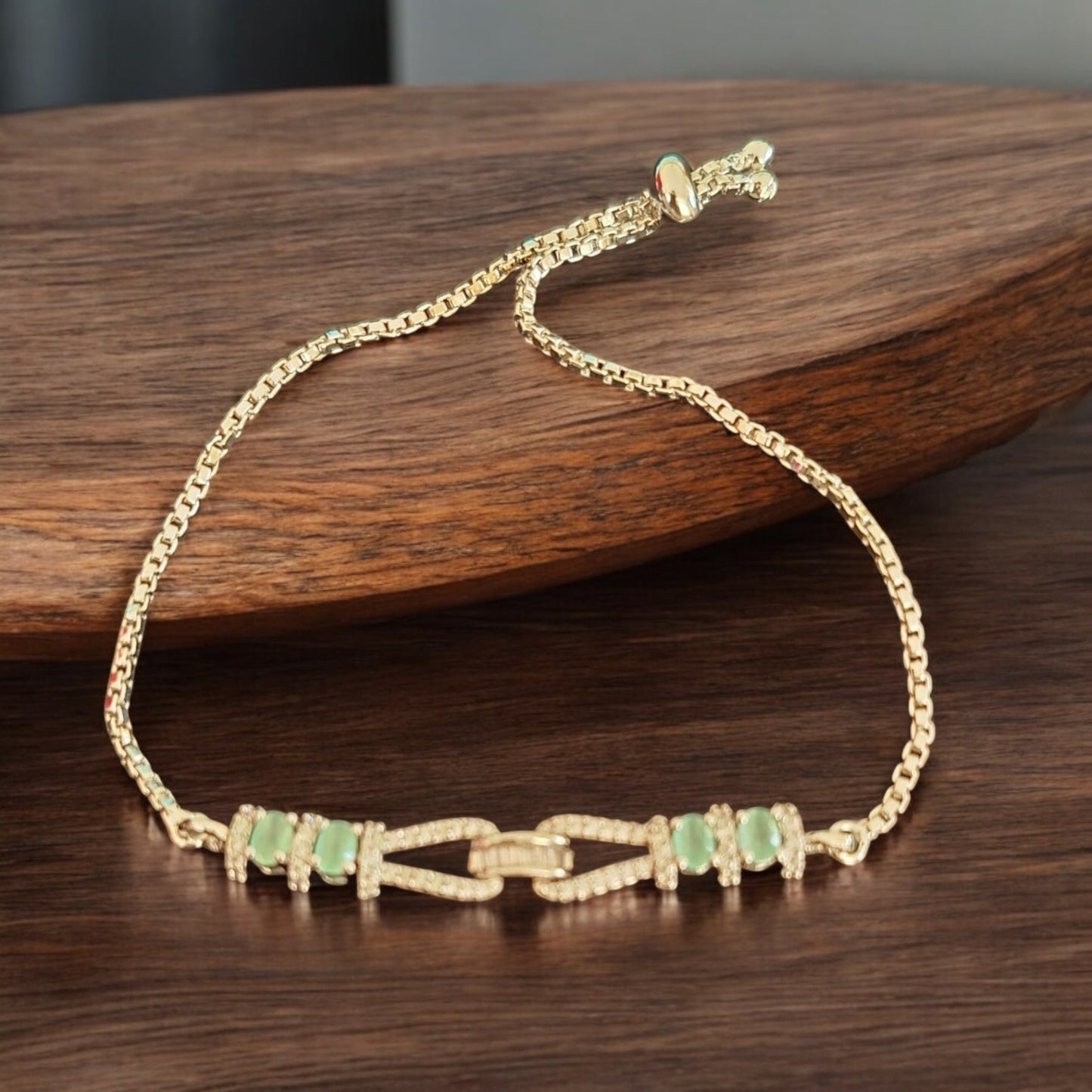 91409-BR Adjustable Bracelet With Rhodium Plating-Mint