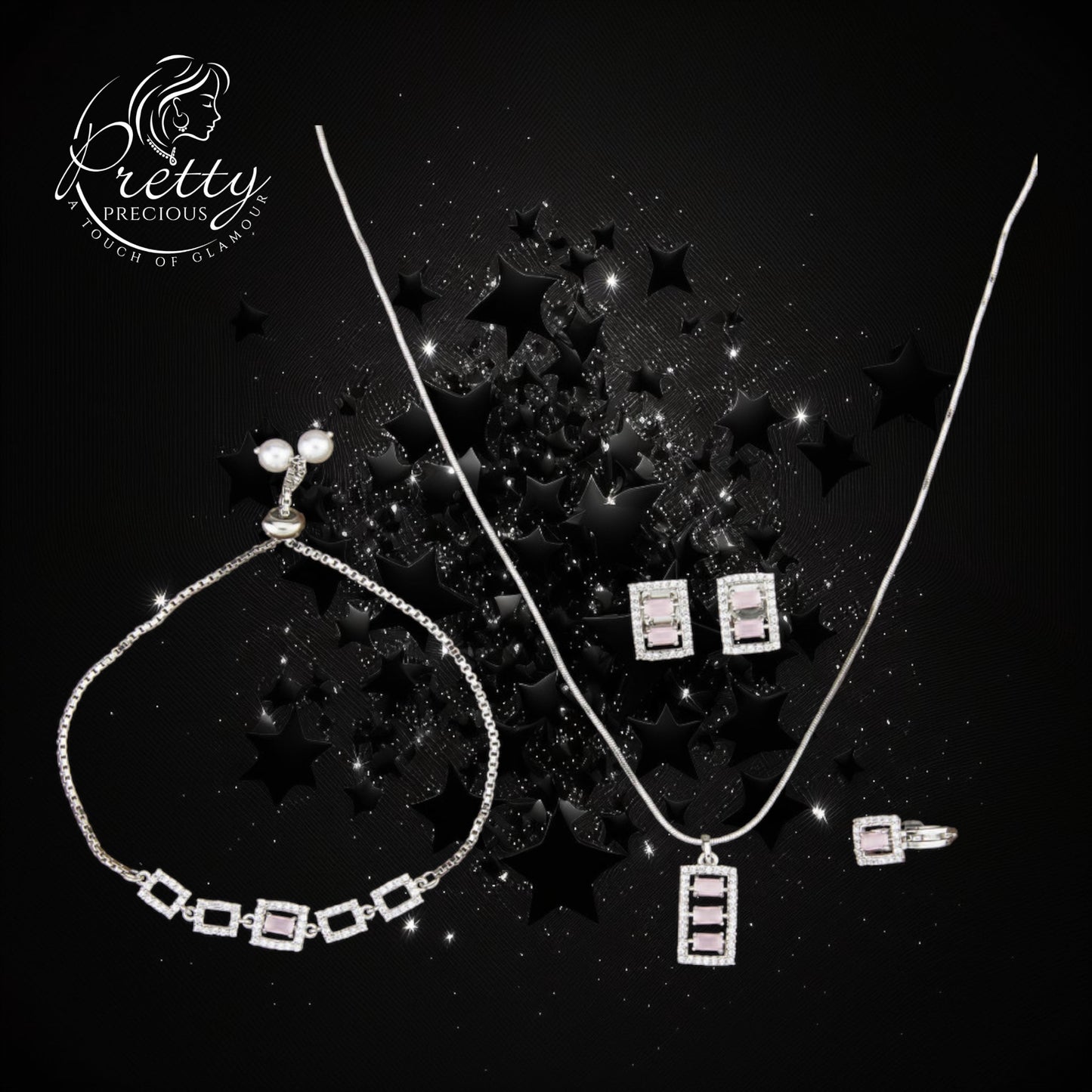 417534 Cz Classic Pendant Set With 2 Tone Plating