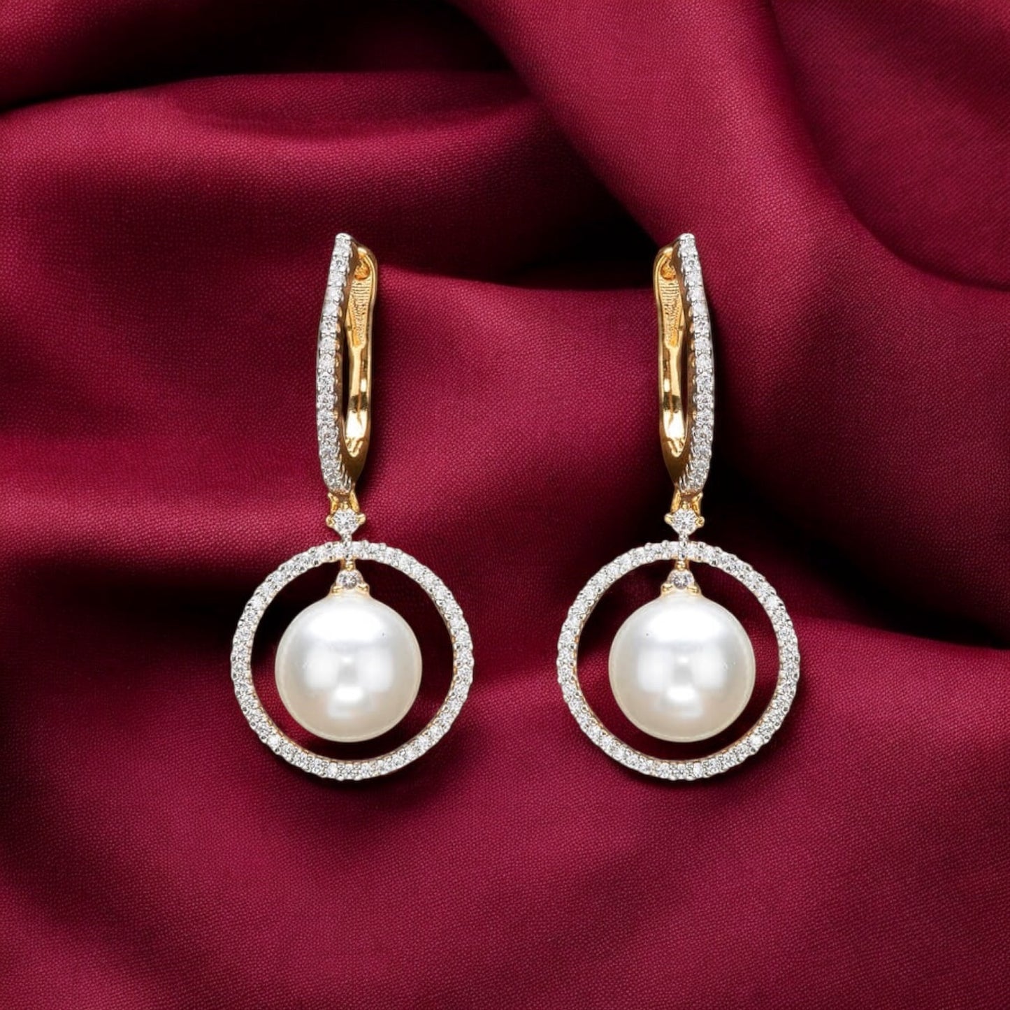 432310 American Diamond Classic Bali With 2 Tone Rhodium Plating