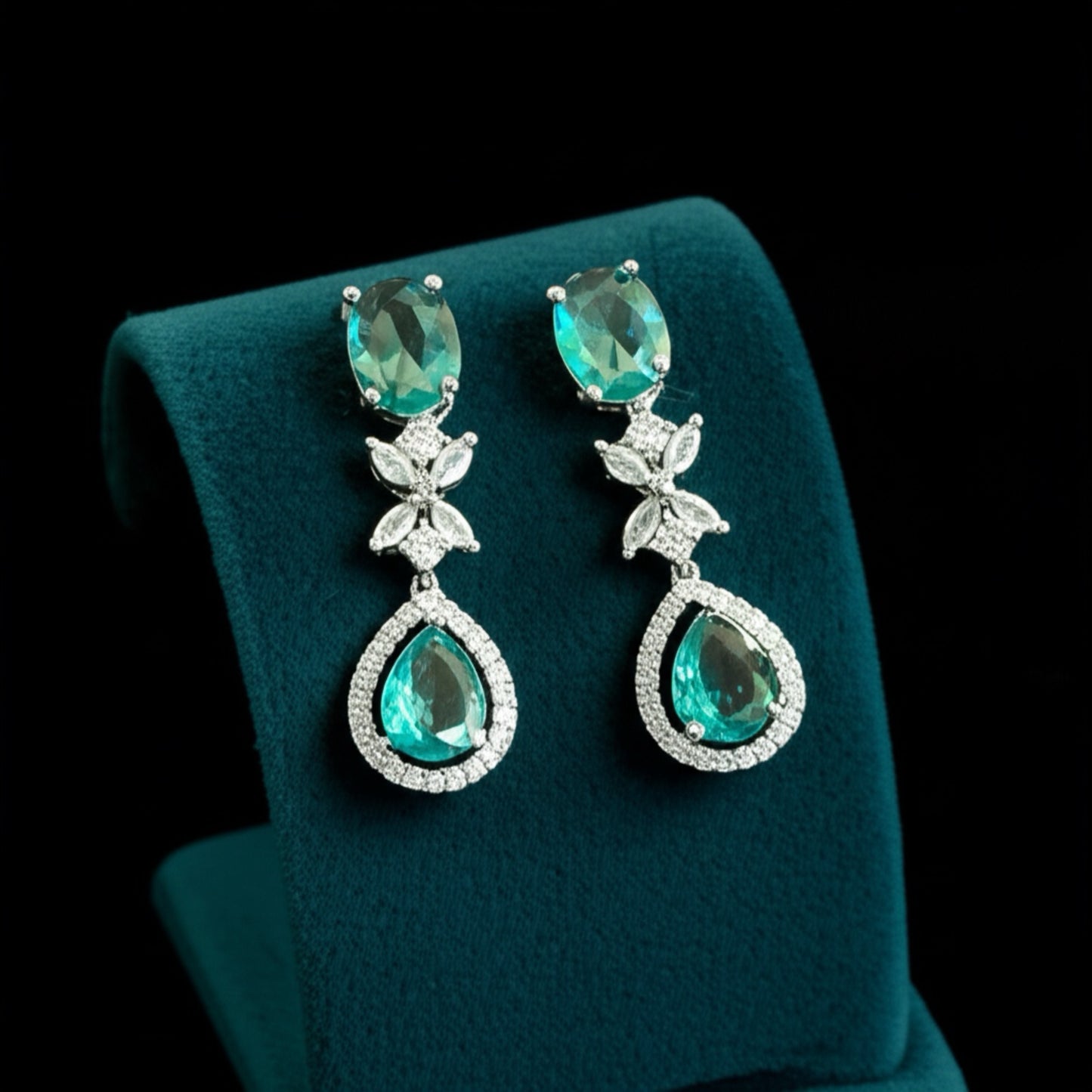 91409-ER CZ Earring With Gold/Rhodium Plating