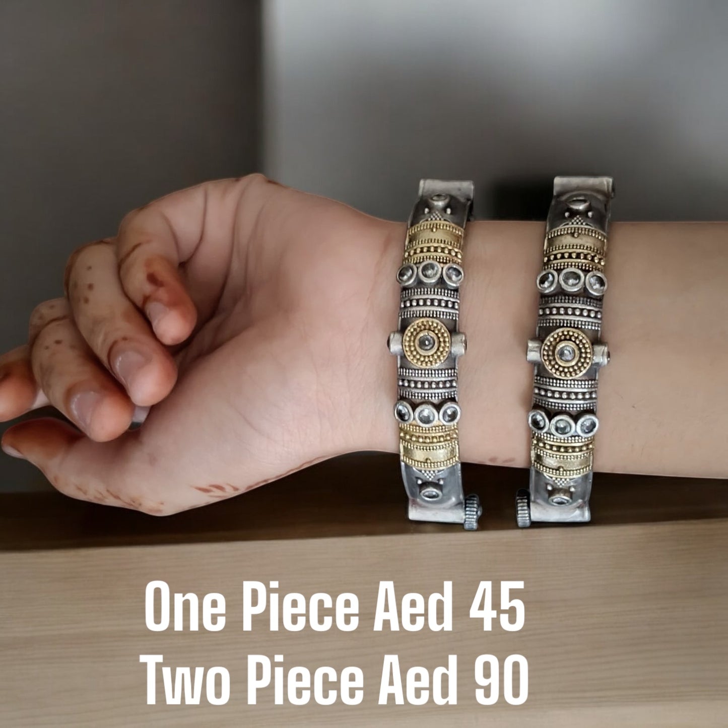 94509-KDO Classic  Kada With Oxidised Plating-Design 3 White