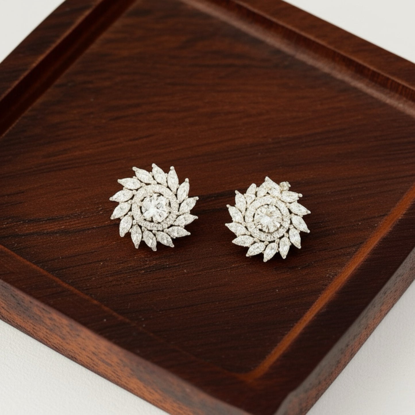 91959-ER CZ Earring With Gold/Rhodium Plating