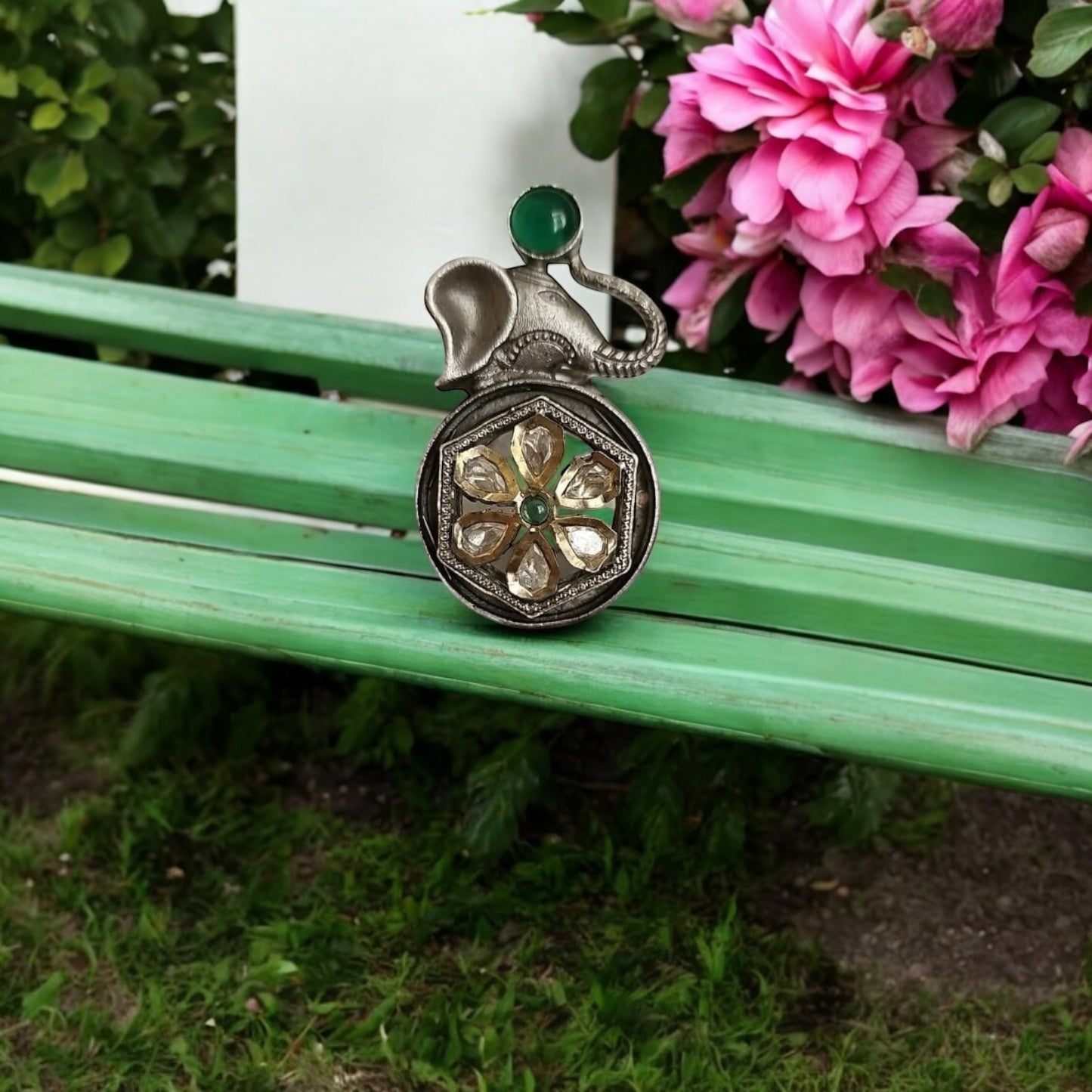 806264 Ring With Oxidised Plating