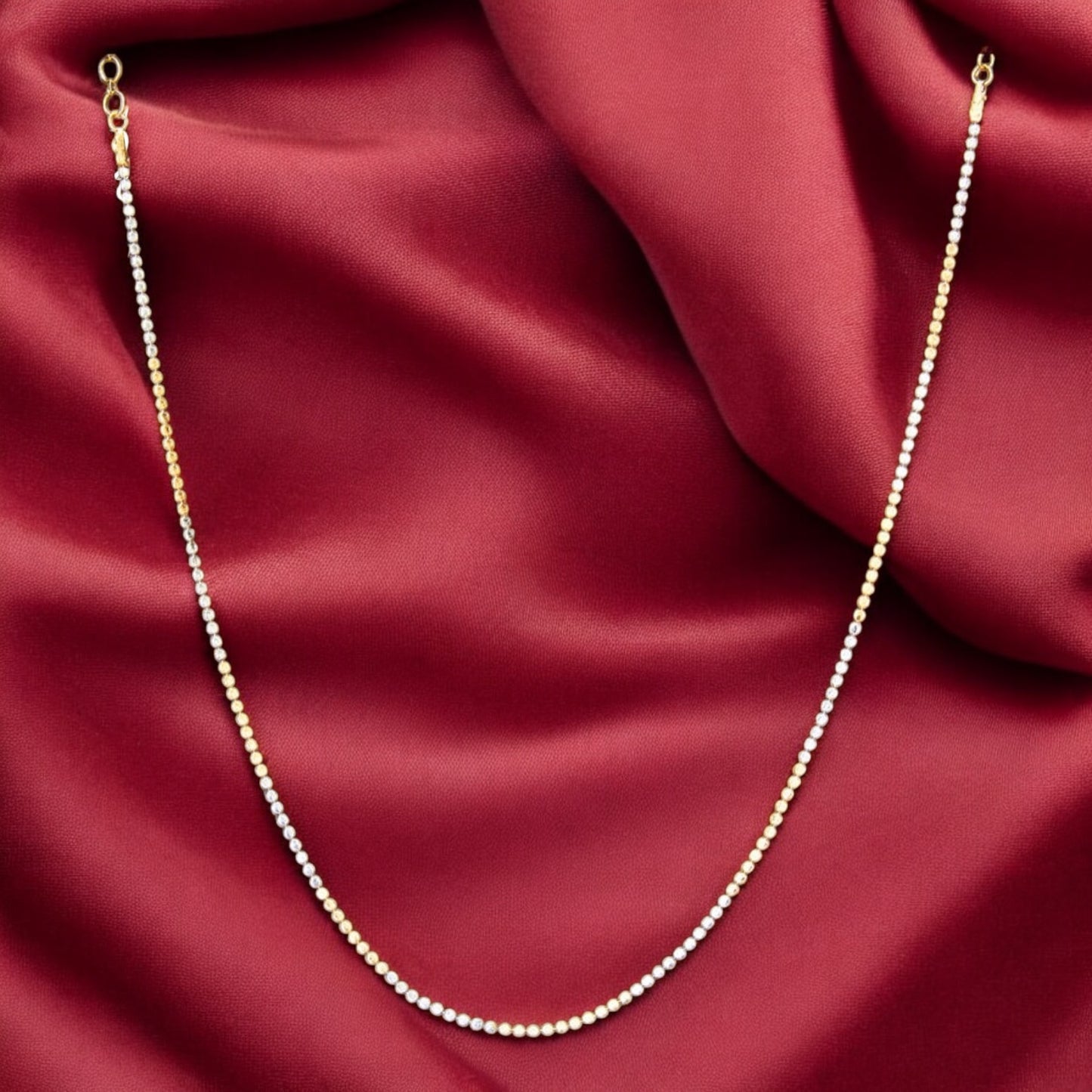 425352 Cubic Zirconia Delicate Chain With 2 Tone Plating