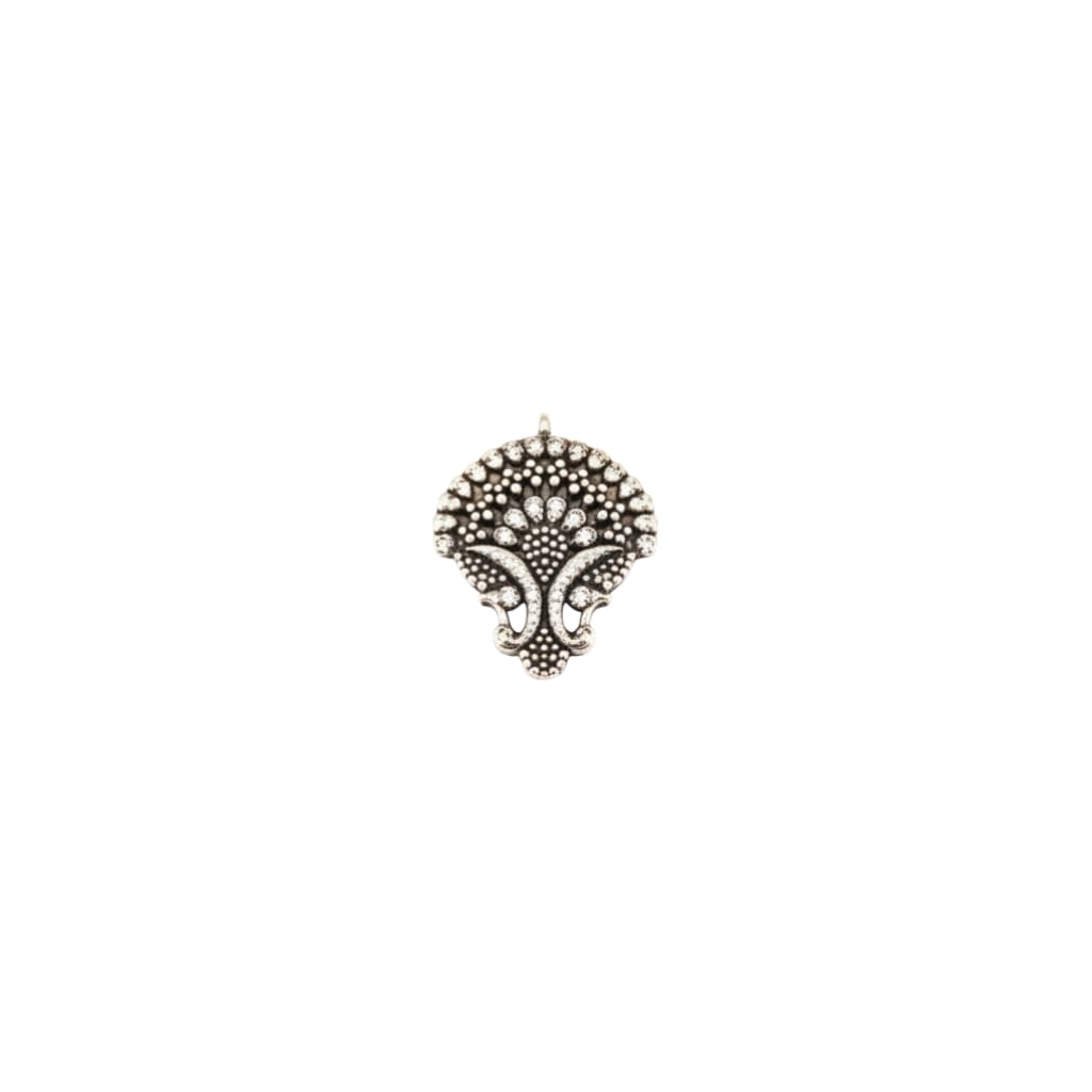 1543-Pretty Precious Oxidised Nose Ring for Women & Girls | Traditional Antique Silver Tone Nose Pin | Ethnic Indian Jewellery | Lightweight & Comfortable | Festive & Daily Wear
