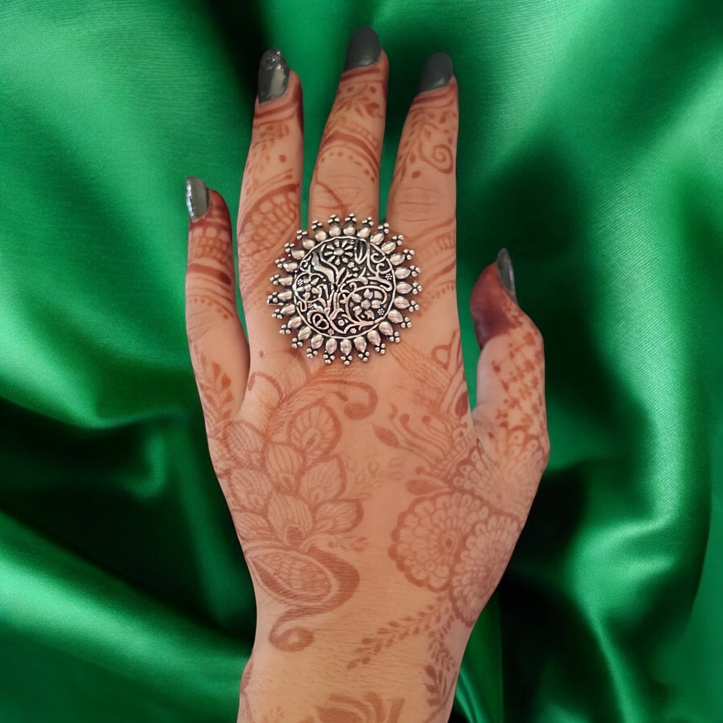 9809-RNO Ring With Oxidised Plating-Design 1